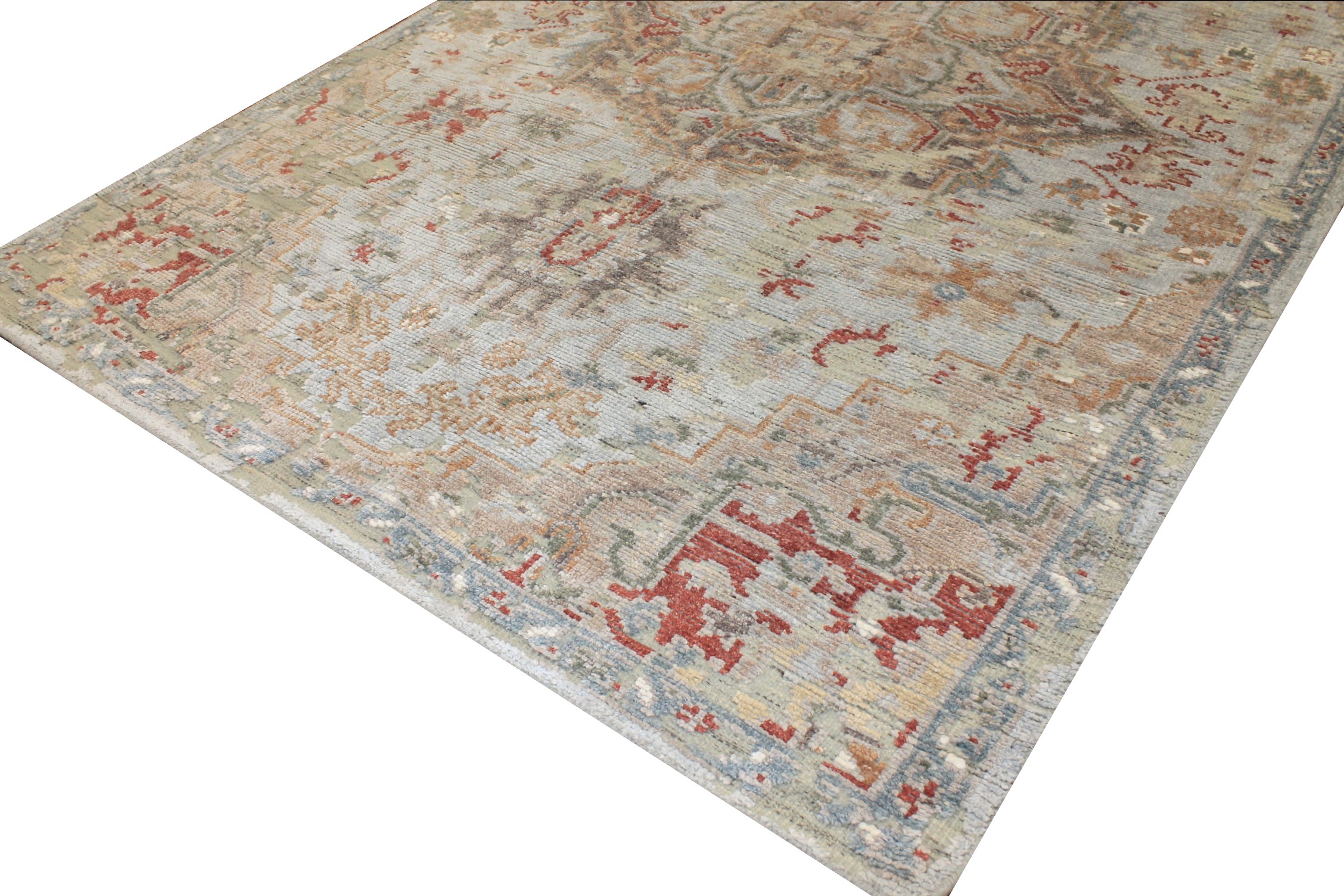 6x9 Oushak Hand Knotted Wool & Viscose Area Rug - MR027230