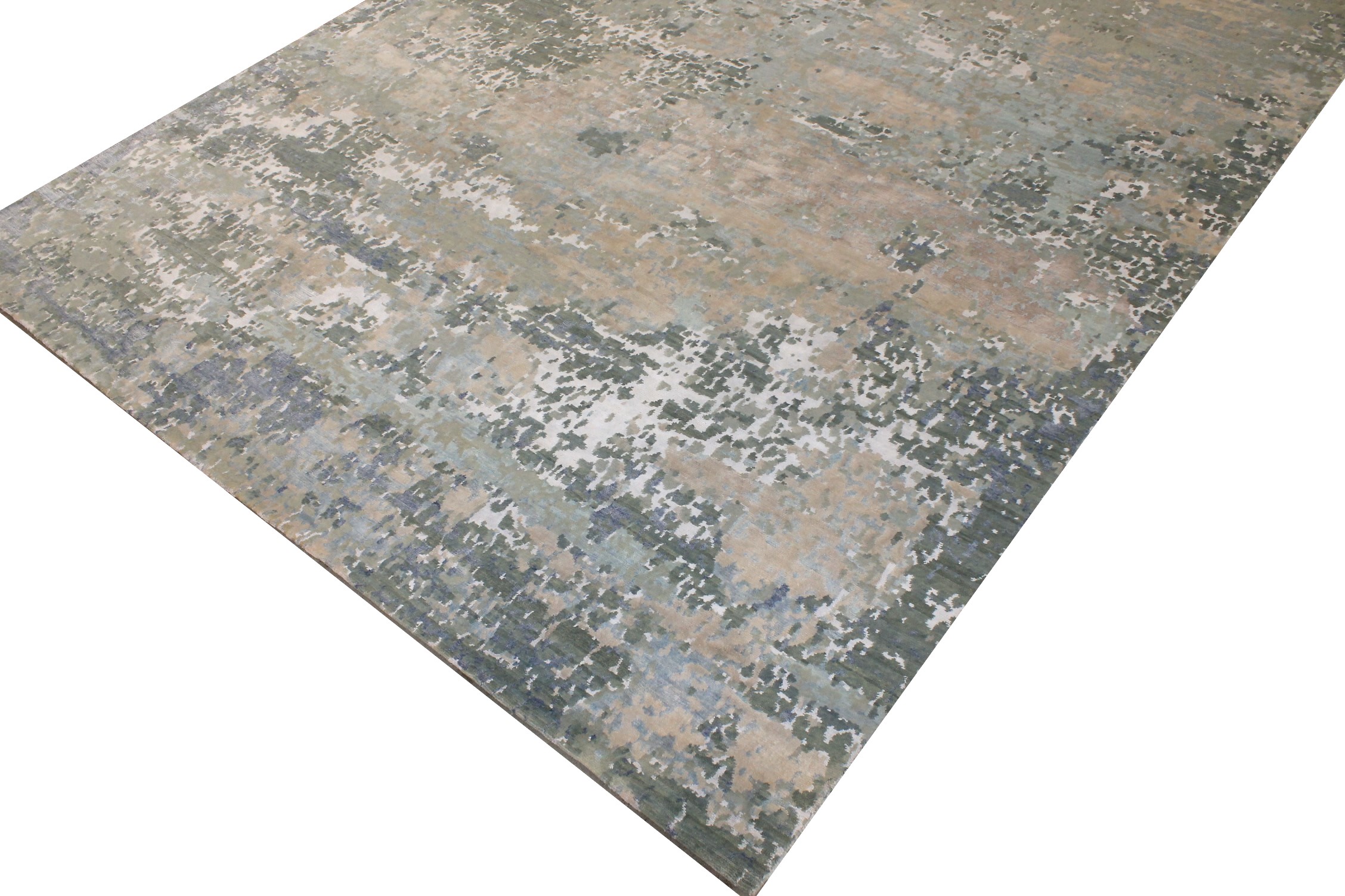 9x12 Modern Hand Knotted Wool & Viscose Area Rug - MR027231