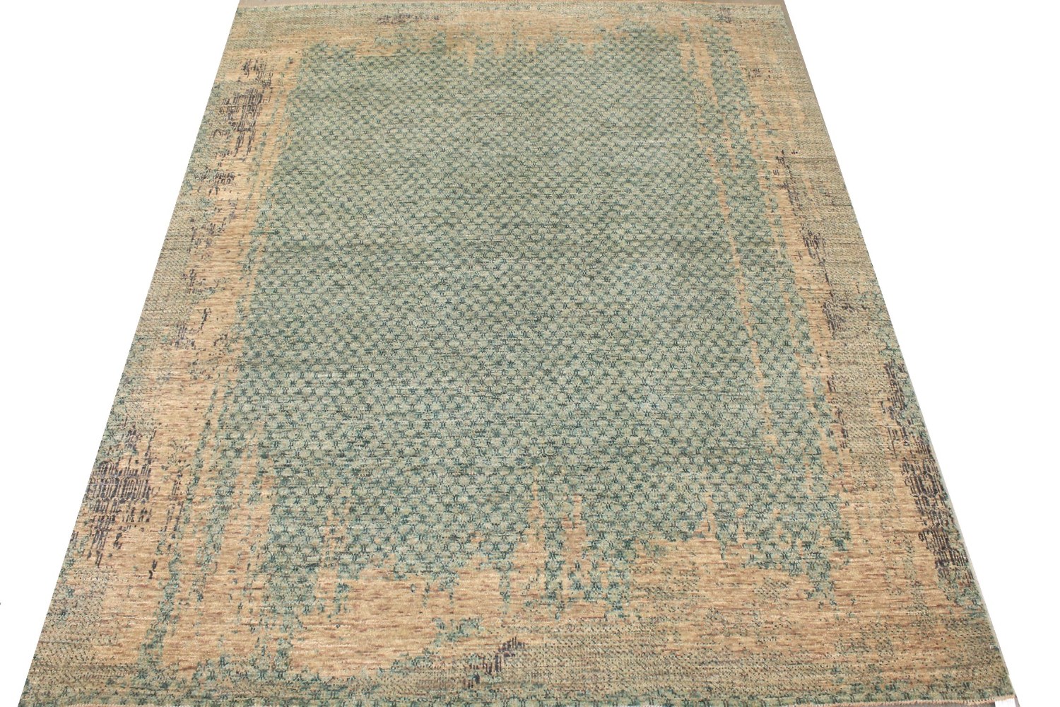 8x10 Modern Hand Knotted Wool Area Rug - MR027238
