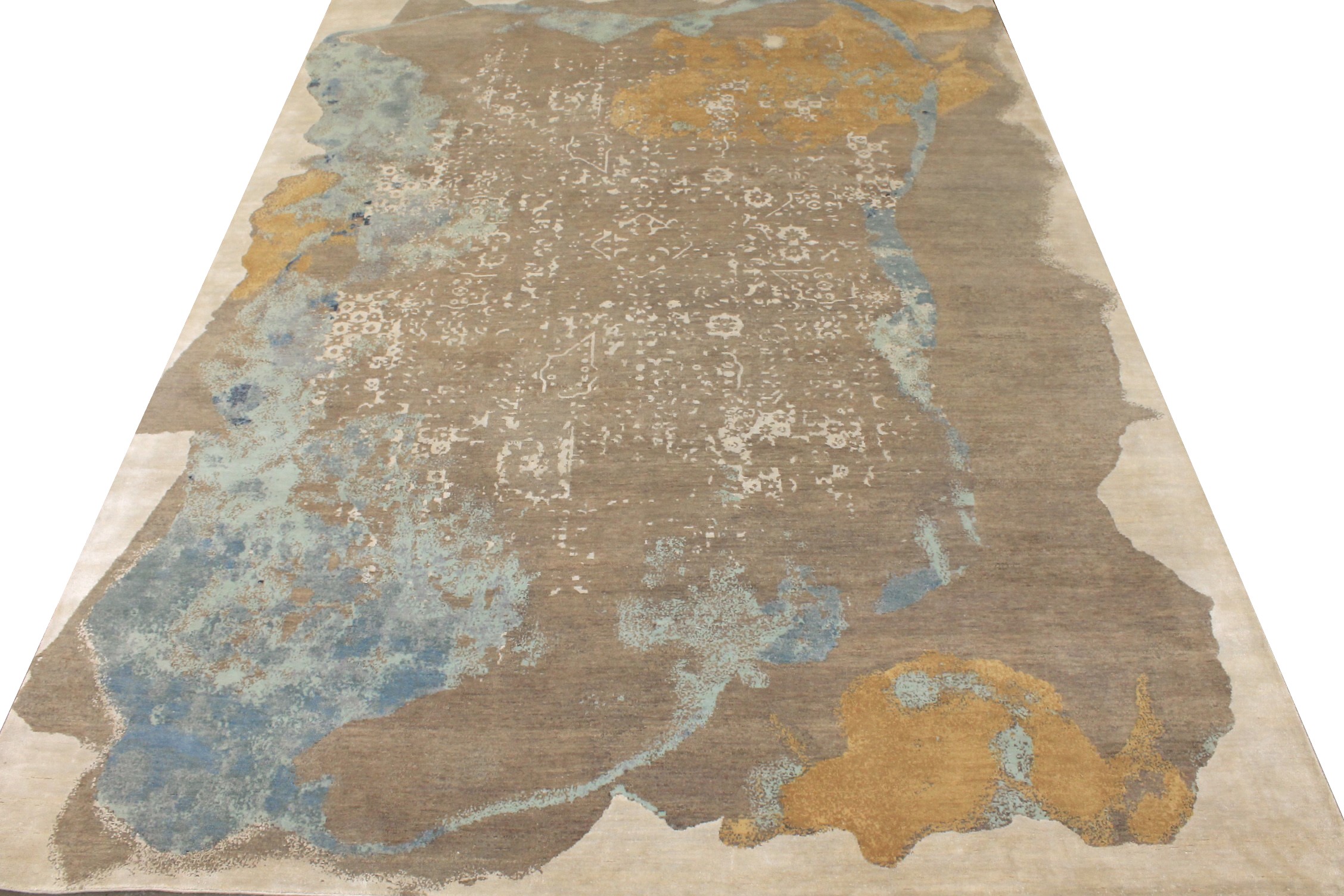 10x14 Modern Hand Knotted Wool & Viscose Area Rug - MR027243