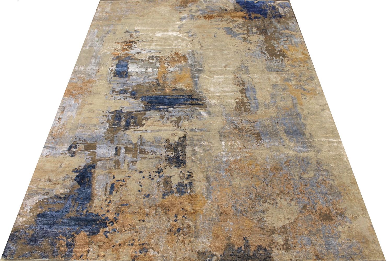 10x14 Modern Hand Knotted Wool & Viscose Area Rug - MR027244