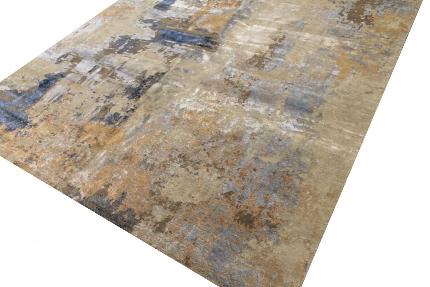 10x14 Modern Hand Knotted Wool & Viscose Area Rug - MR027244
