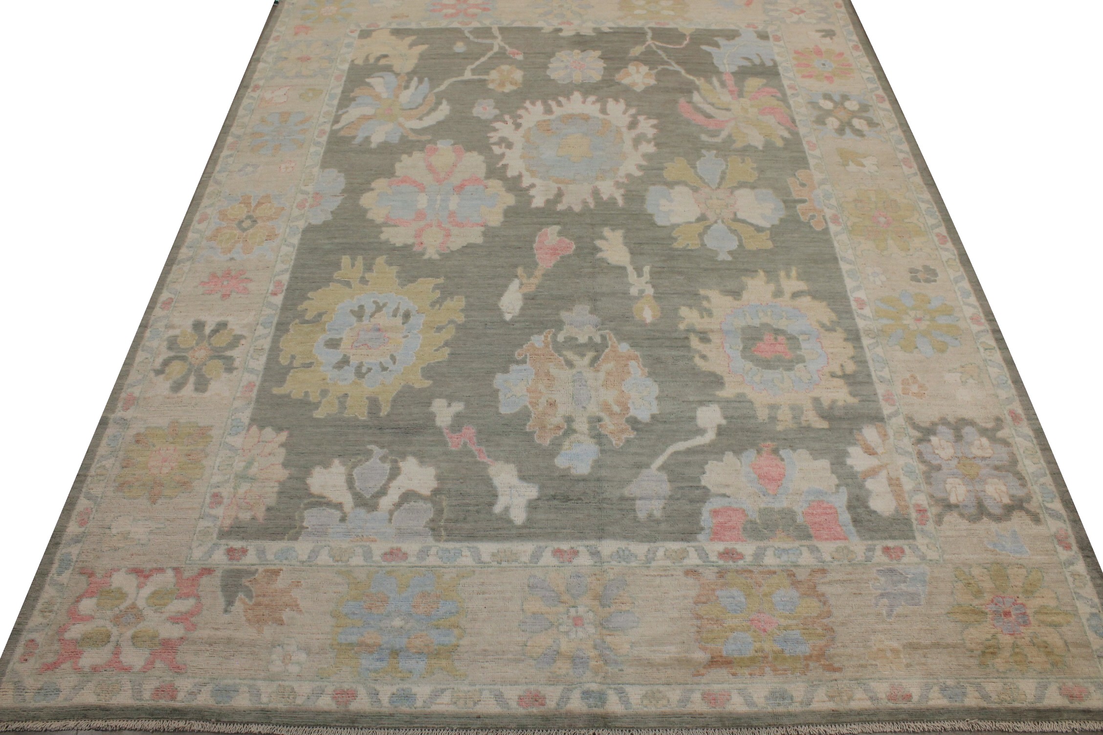 9x12 Oushak Hand Knotted Wool Area Rug - MR027301