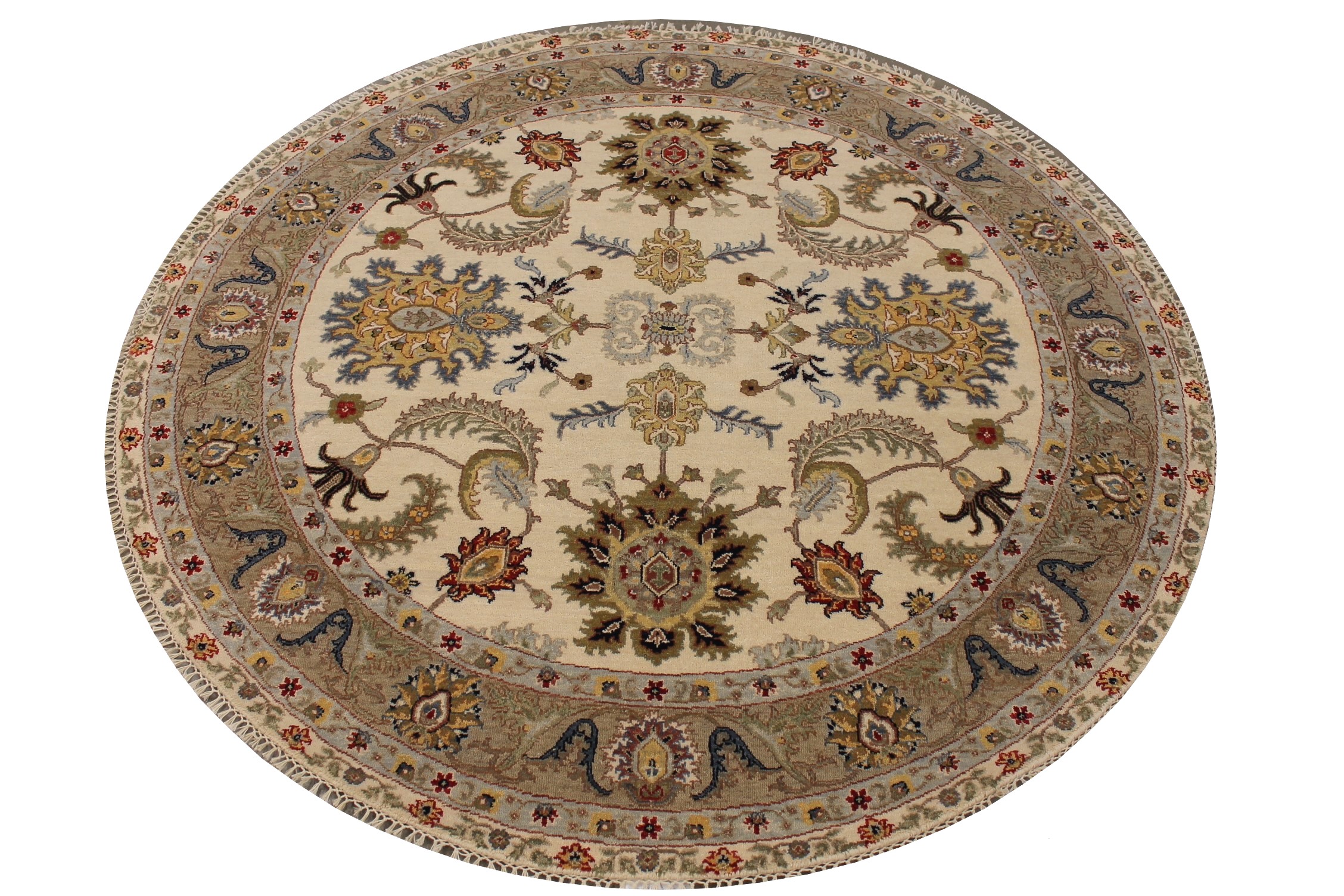 6 ft. - 7 ft. Round & Square Oriental Hand Knotted Wool Area Rug - MR027359