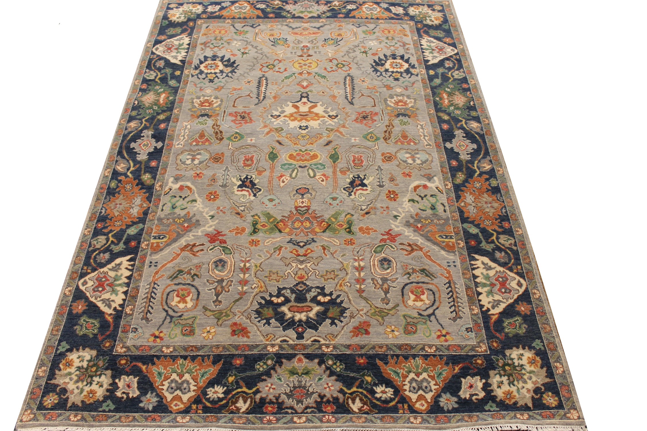 6x9 Oriental Hand Knotted Wool Area Rug - MR027363