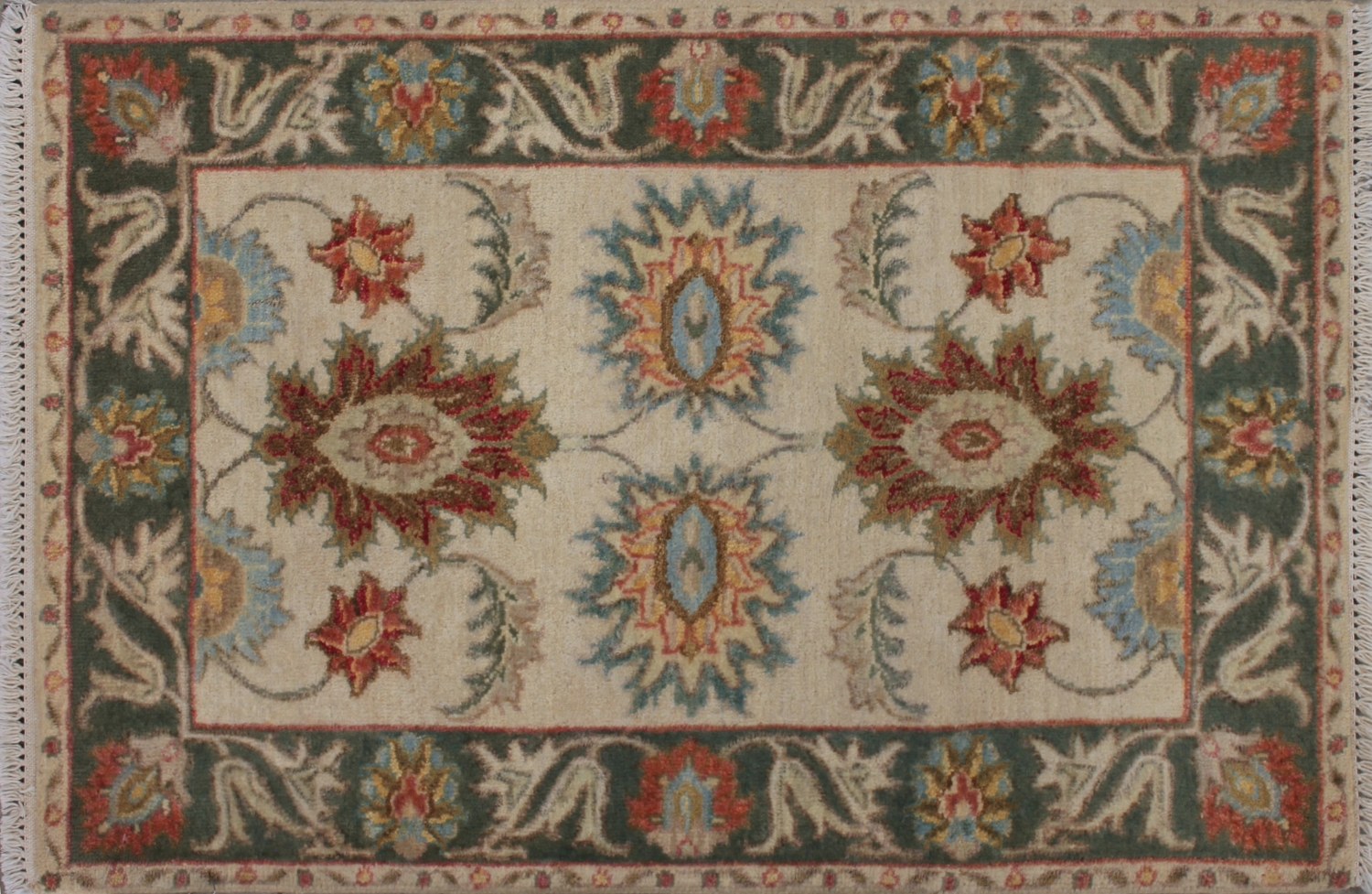 2X3 Oriental Hand Knotted Wool Area Rug - MR027384