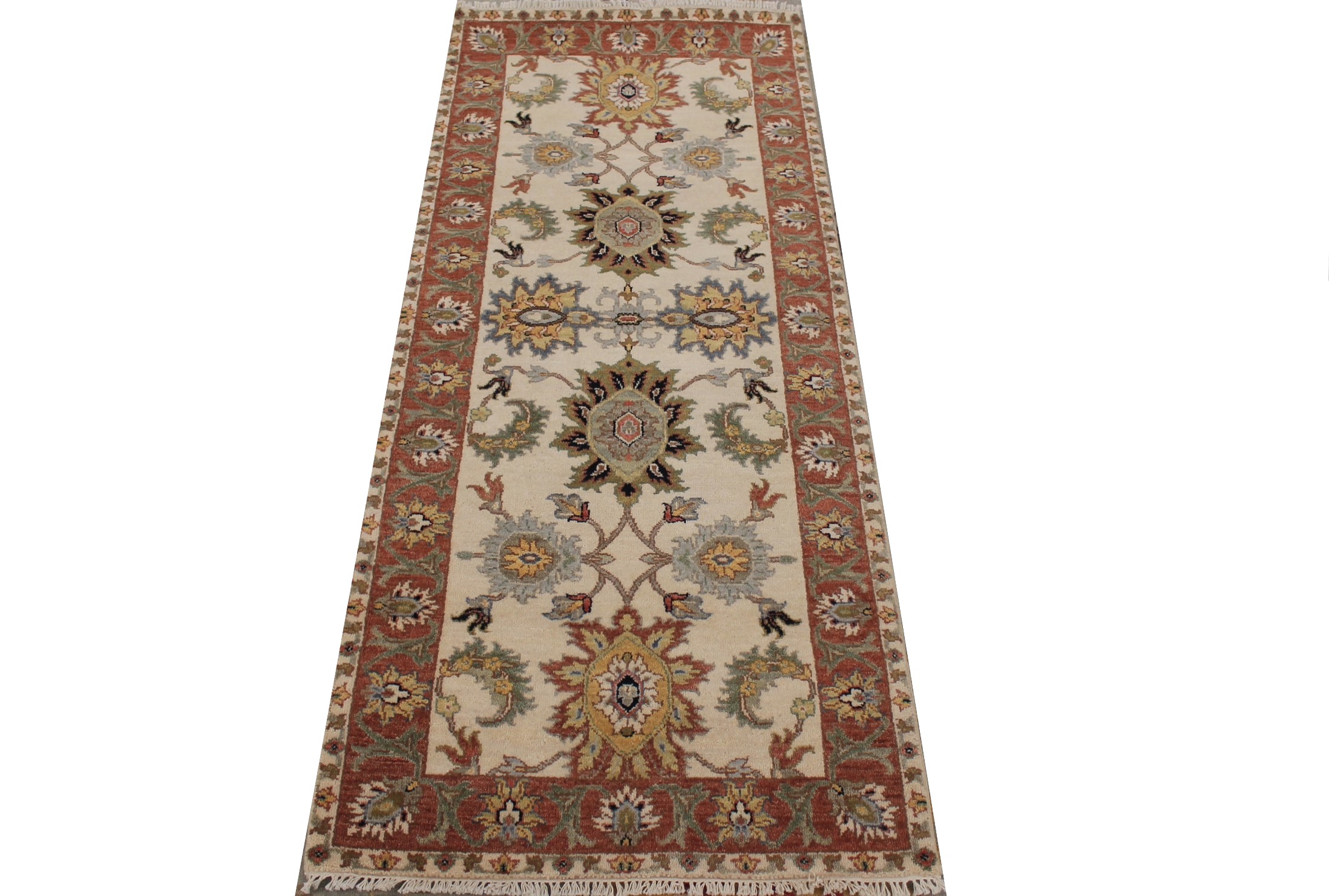 6 ft. Runner Oriental Hand Knotted Wool Area Rug - MR027391