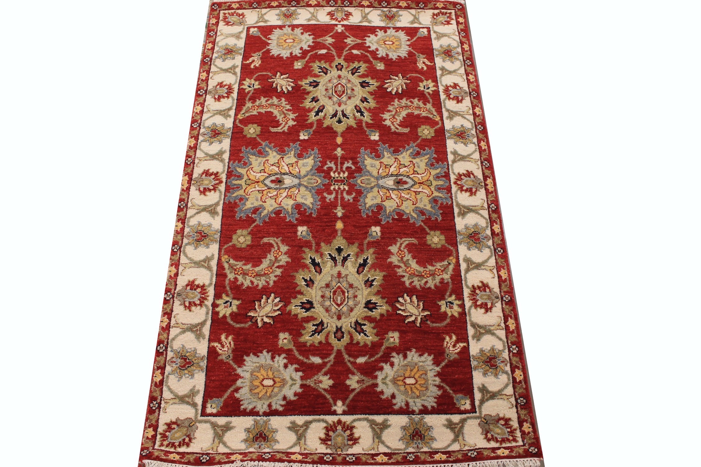3x5 Oriental Hand Knotted Wool Area Rug - MR027394