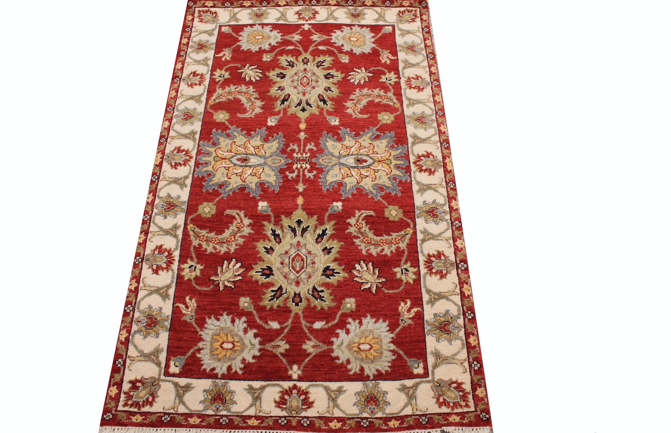 3x5 Oriental Hand Knotted Wool Area Rug - MR027394