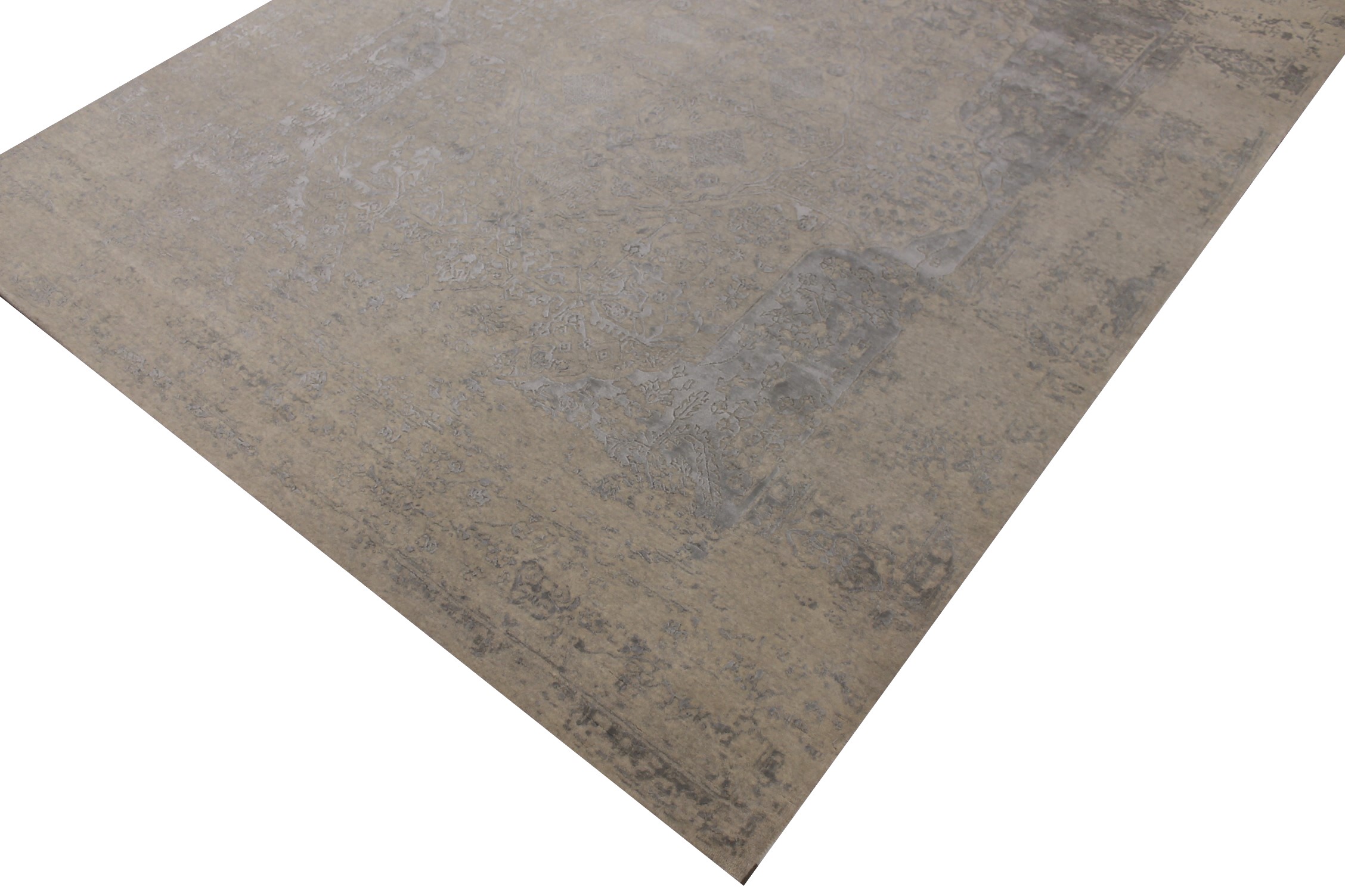 8x10 Transitional Hand Knotted Wool & Viscose Area Rug - MR027476