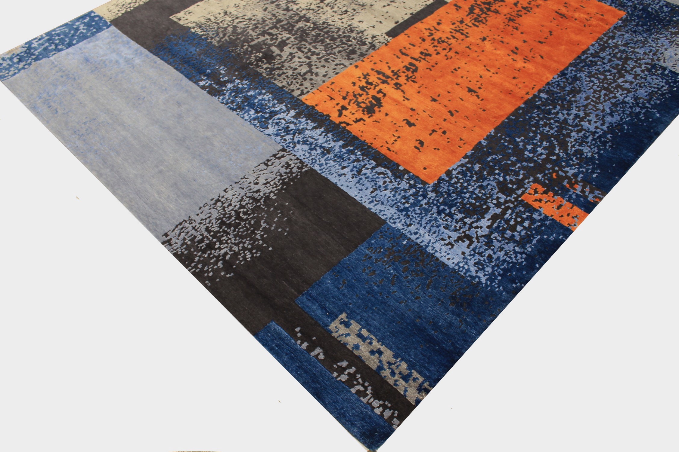 9x12 Modern Hand Knotted Wool & Viscose Area Rug - MR027478