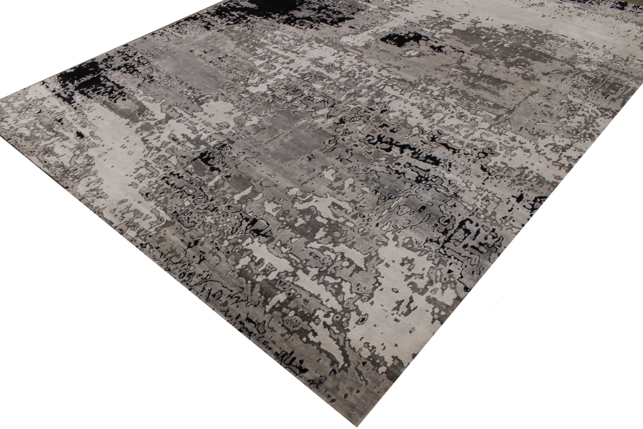 10x14 Modern Hand Knotted Wool & Viscose Area Rug - MR027480