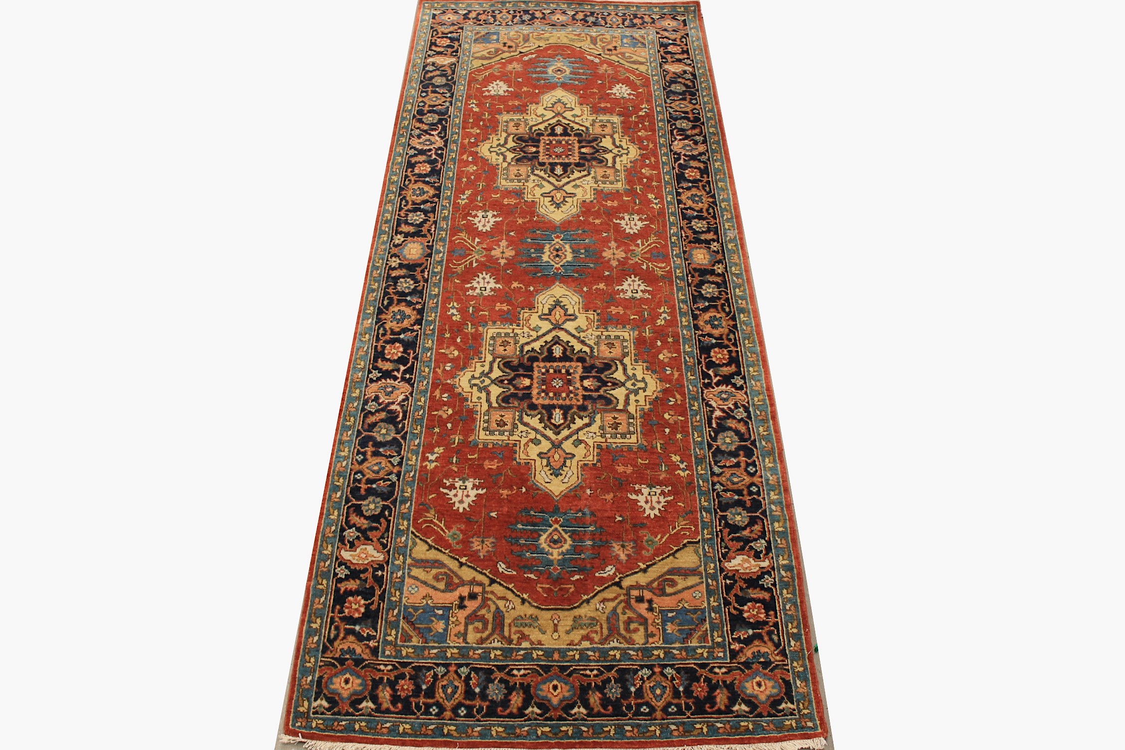 Wide Runner Heriz/Serapi Hand Knotted Wool Area Rug - MR027511