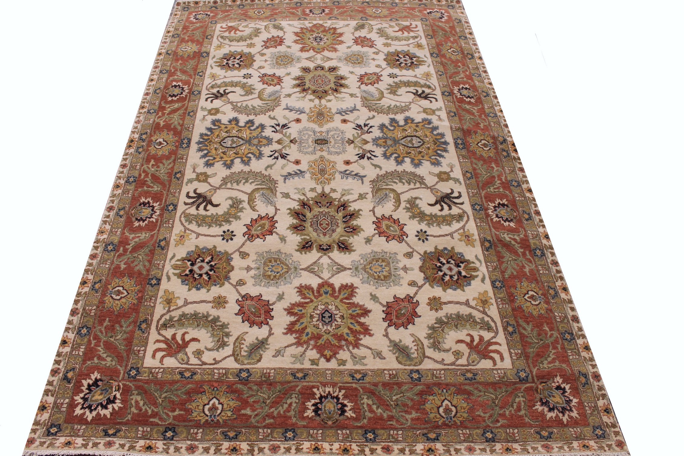 6x9 Oriental Hand Knotted Wool Area Rug - MR027595