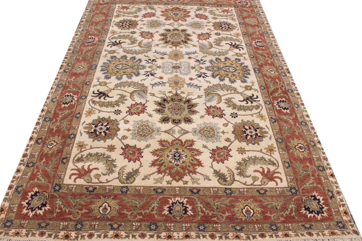 6x9 Oriental Hand Knotted Wool Area Rug - MR027595