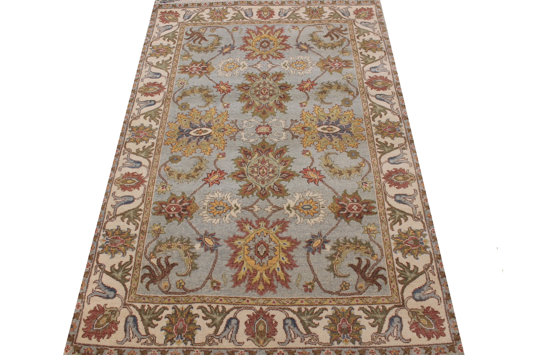 4x6 Oriental Hand Knotted Wool Area Rug - MR027602