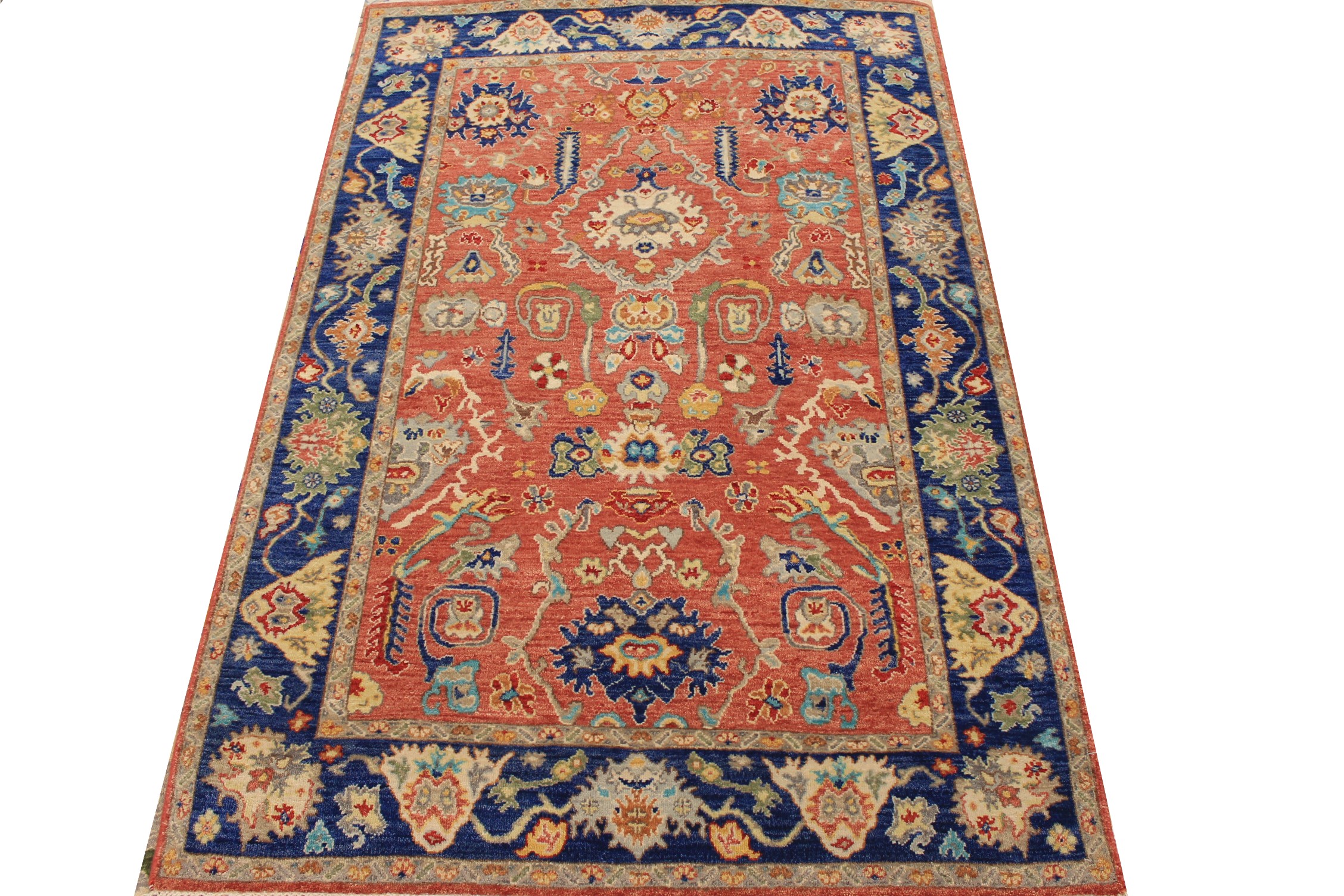 4x6 Oriental Hand Knotted Wool Area Rug - MR027606