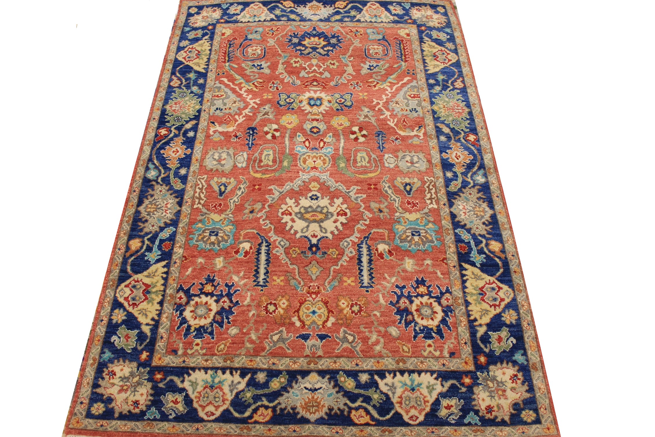 4x6 Oriental Hand Knotted Wool Area Rug - MR027606