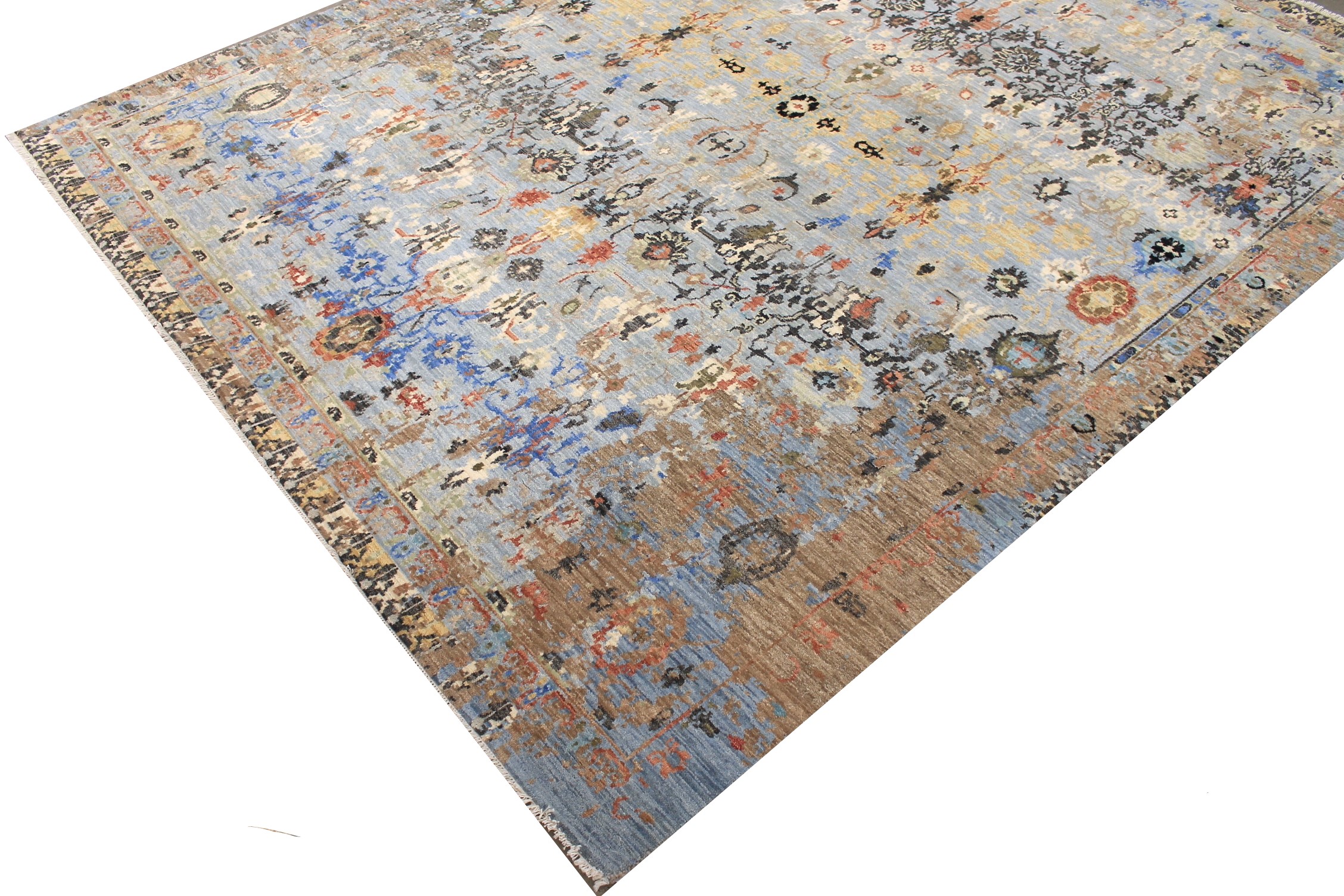 8x10 Transitional Hand Knotted Wool Area Rug - MR027716