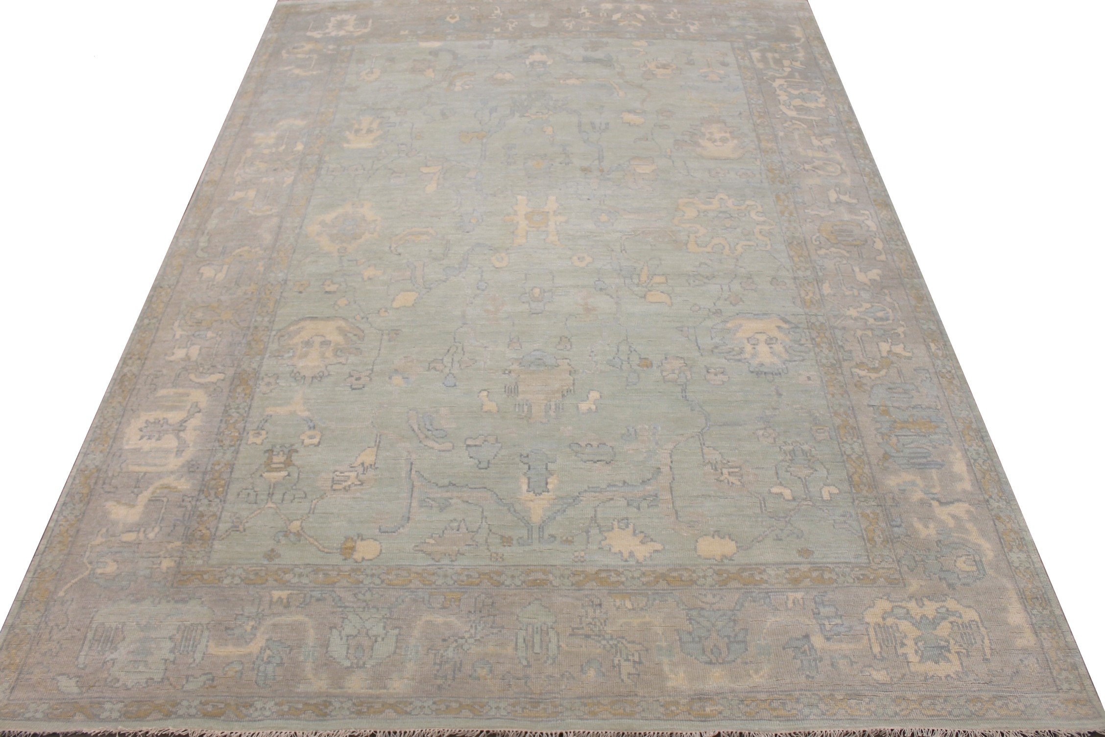 9x12 Oushak Hand Knotted Wool Area Rug - MR027733