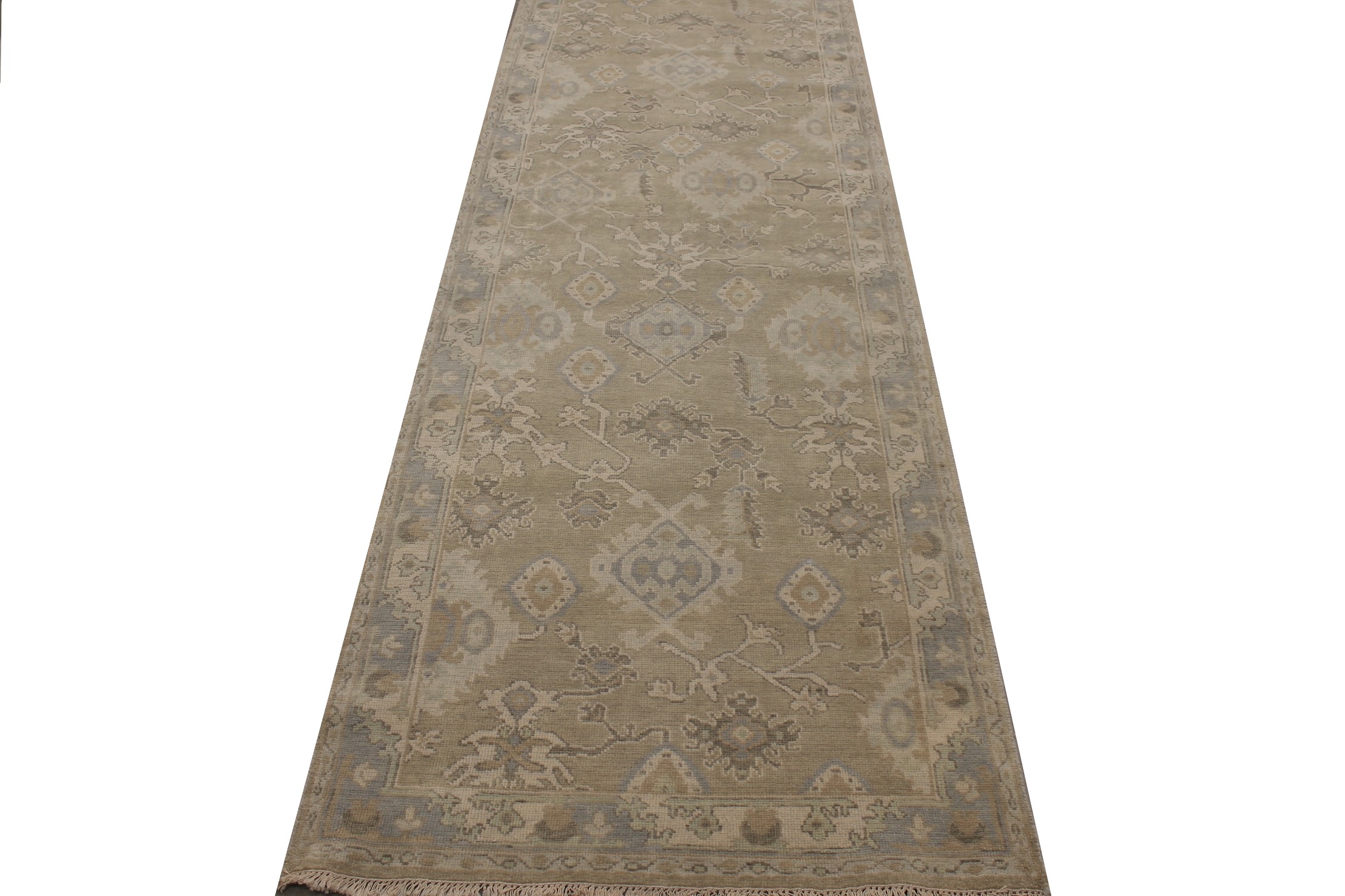 Wide Runner Oushak Hand Knotted Wool Area Rug - MR027766