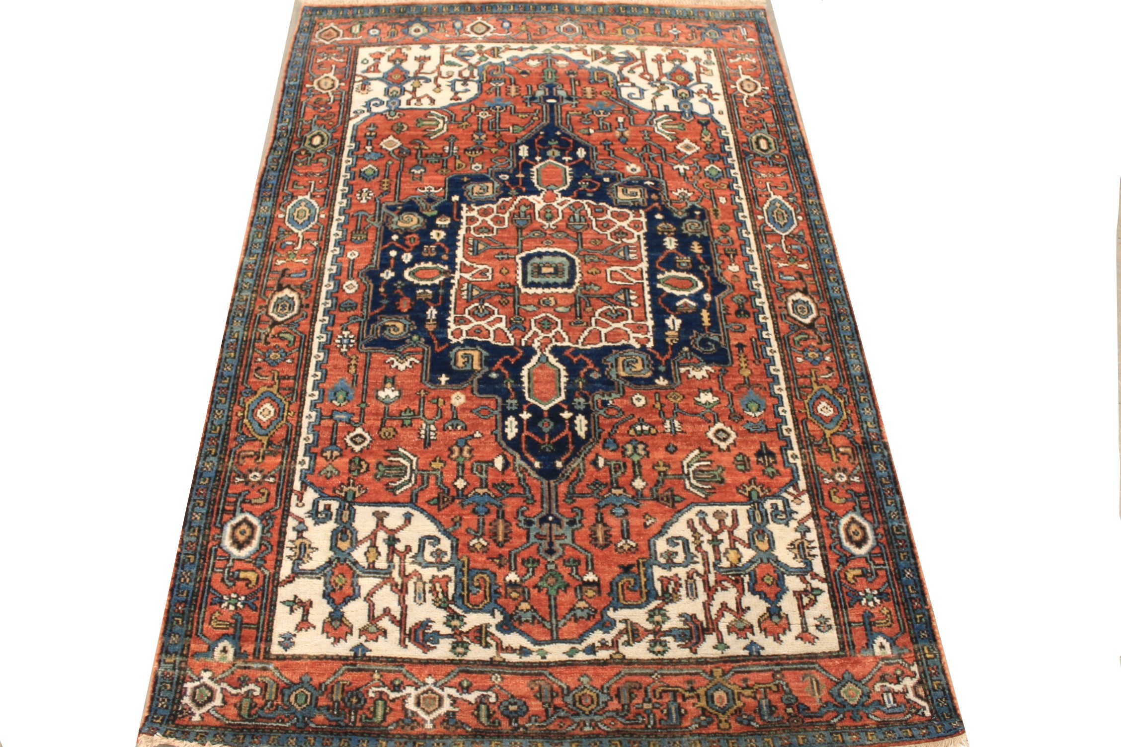 4x6 Heriz/Serapi Hand Knotted Wool Area Rug - MR027770