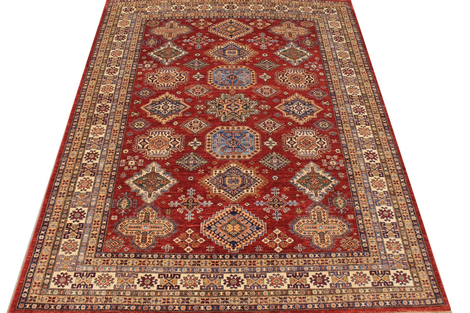 8x10 Kazak Hand Knotted Wool Area Rug - MR027819