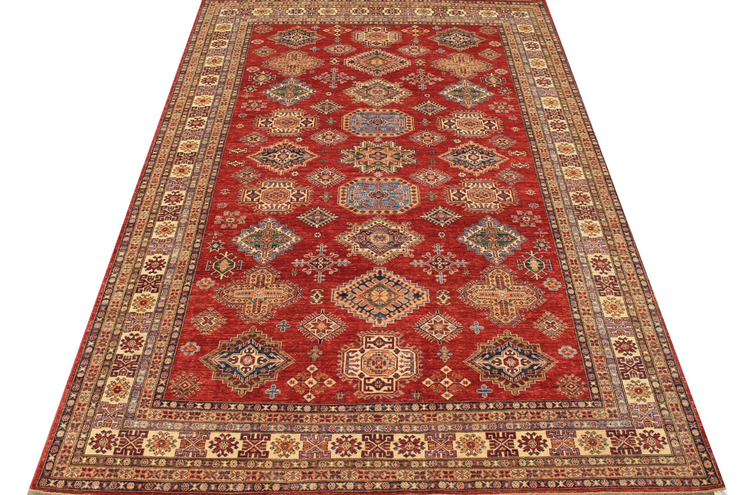 9x12 Kazak Hand Knotted Wool Area Rug - MR027822