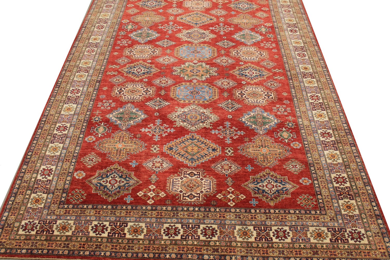 9x12 Kazak Hand Knotted Wool Area Rug - MR027822