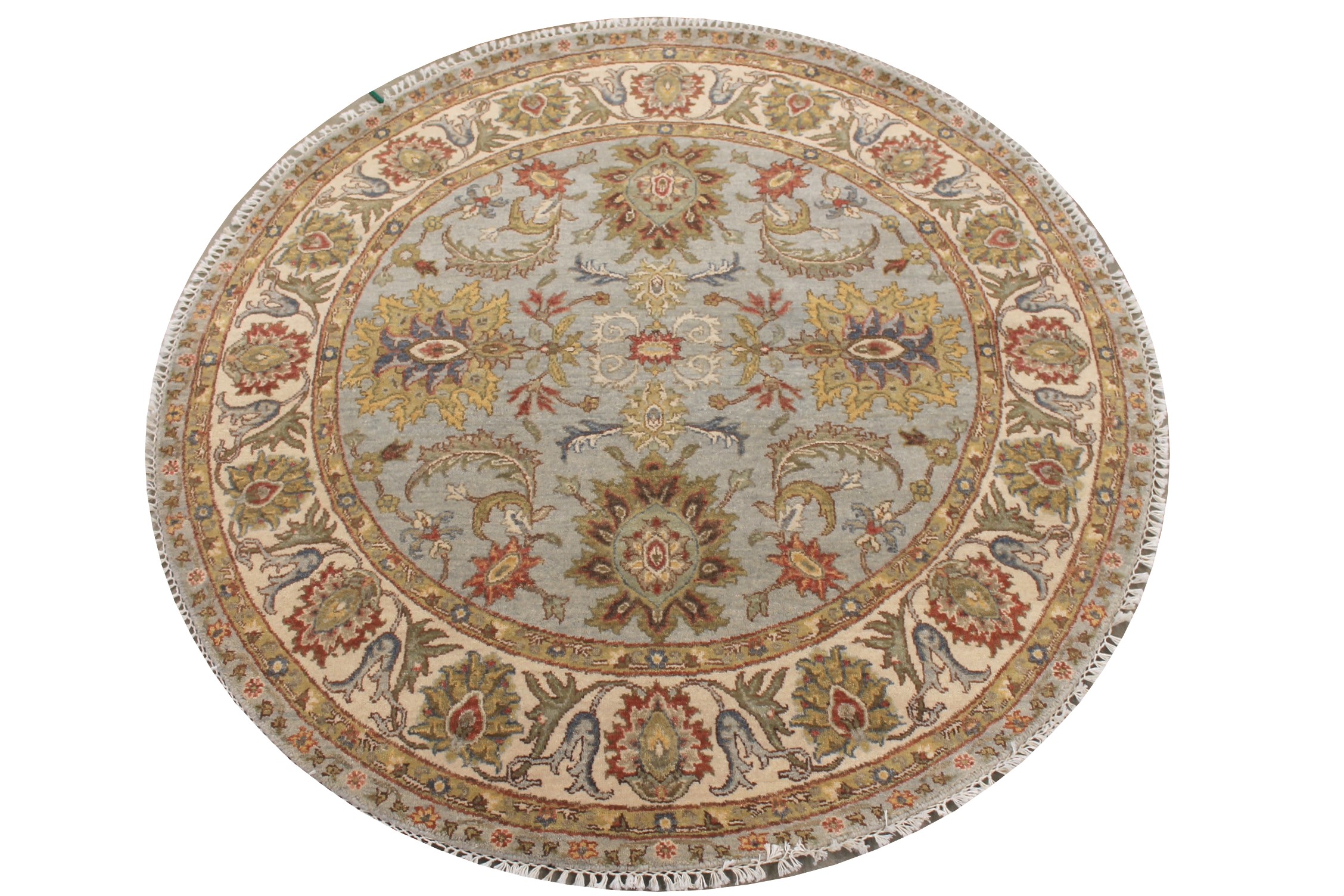 5 ft. Round & Square Traditional Hand Knotted Wool Area Rug - MR027879