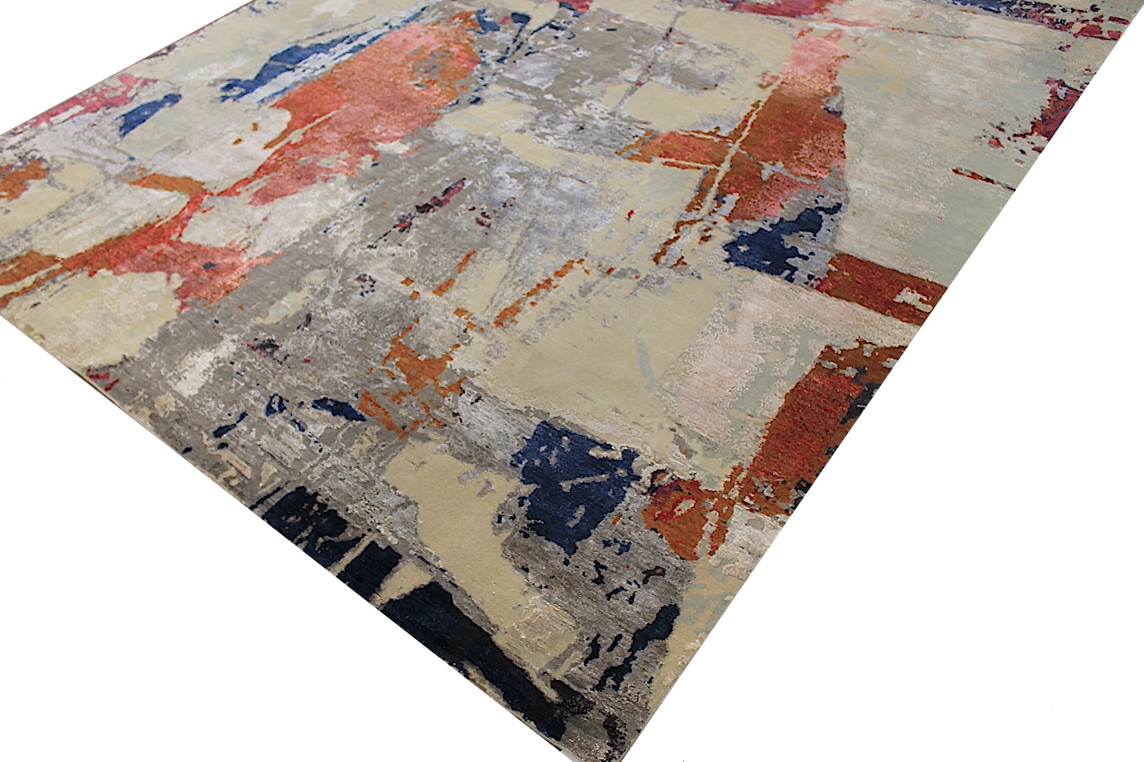 9x12 Modern Hand Knotted Wool & Viscose Area Rug - MR028010