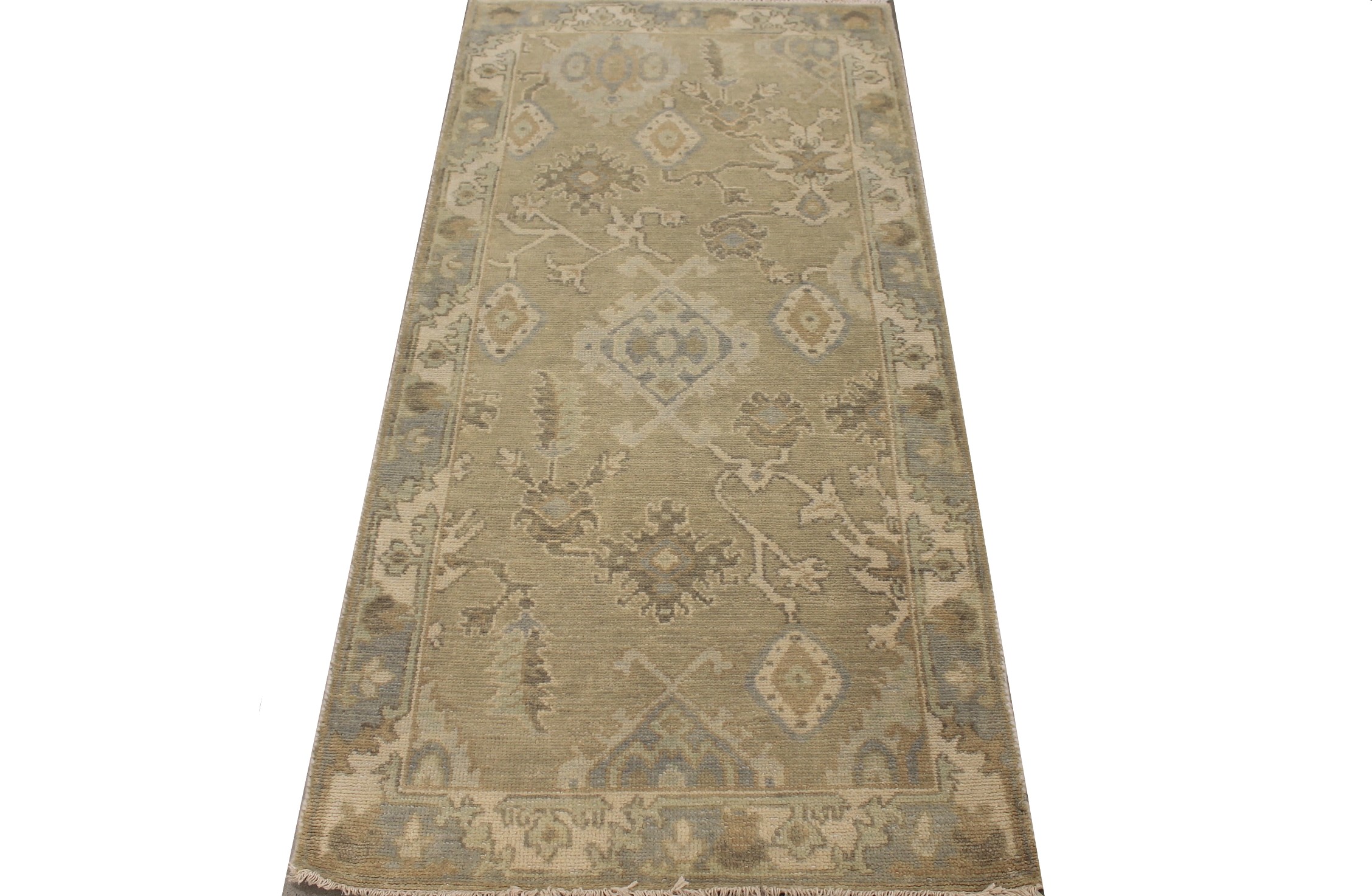 6 ft. Runner Oushak Hand Knotted Wool Area Rug - MR028074