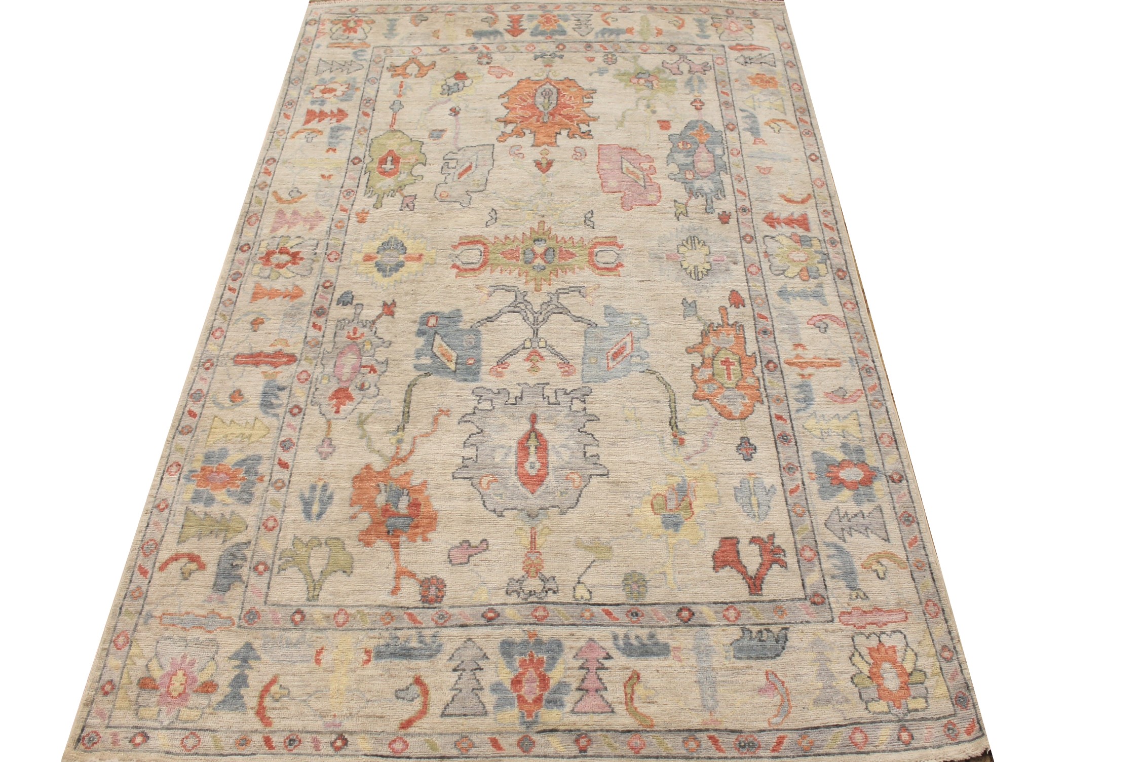 6x9 Oushak Hand Knotted Wool Area Rug - MR028081