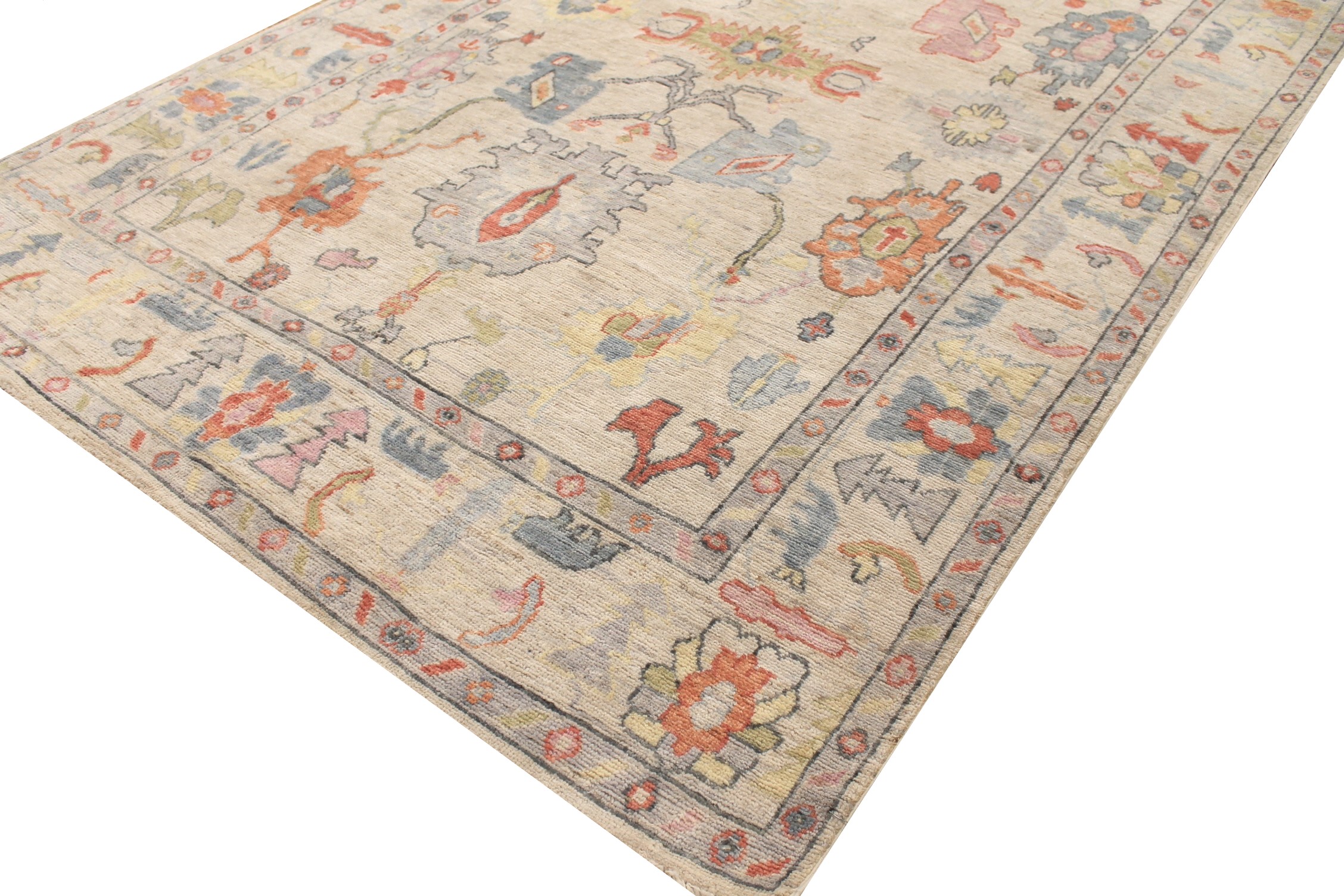 6x9 Oushak Hand Knotted Wool Area Rug - MR028081