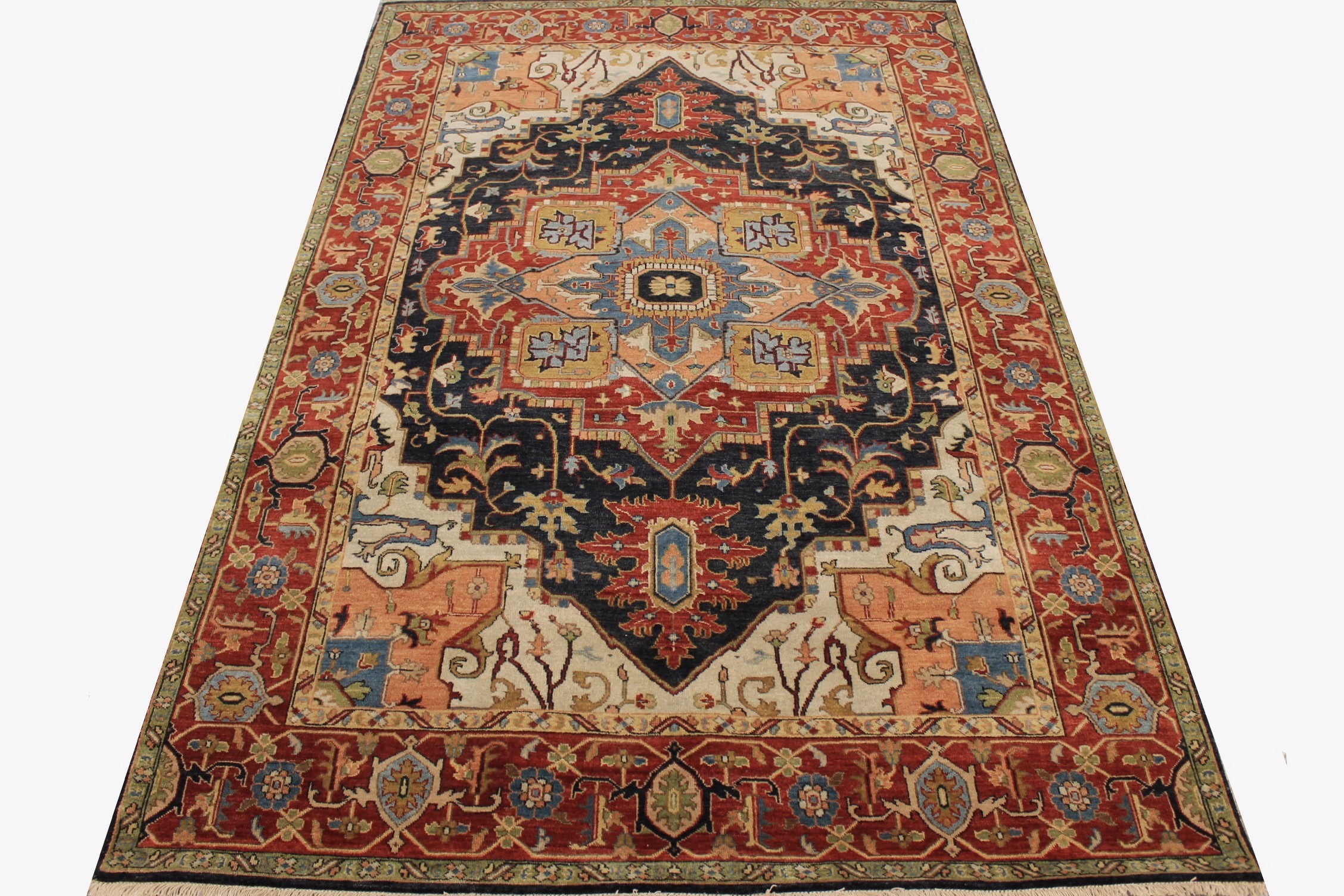 6x9 Heriz/Serapi Hand Knotted Wool Area Rug - MR028155