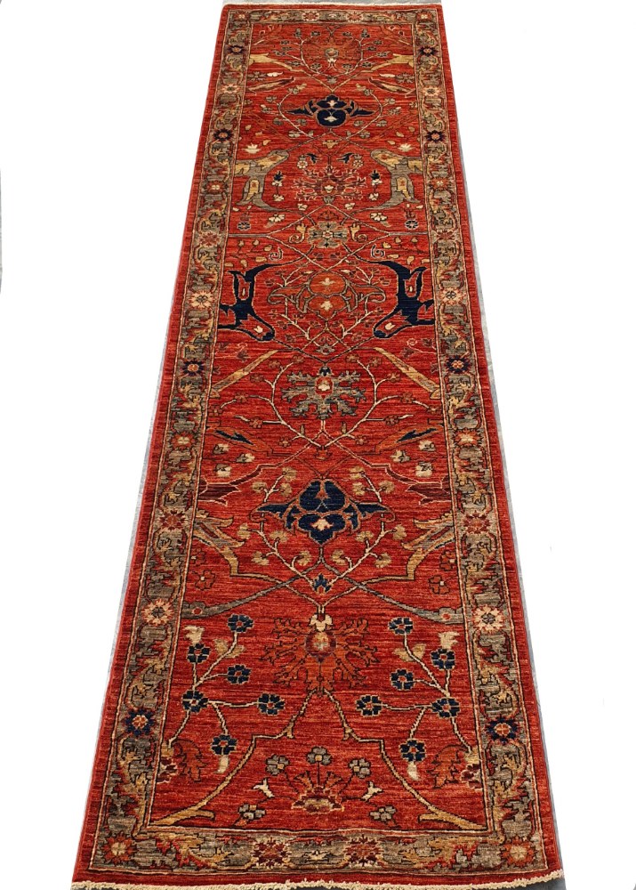 10 ft. Runner Aryana & Antique Revivals Hand Knotted Wool Area Rug - MR028169