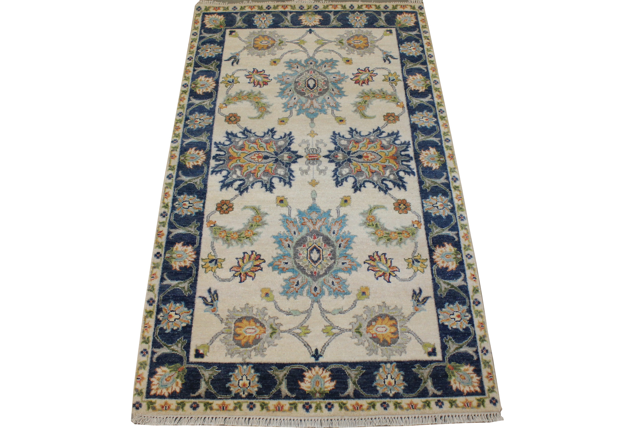 3x5 Traditional Hand Knotted Wool Area Rug - MR028215