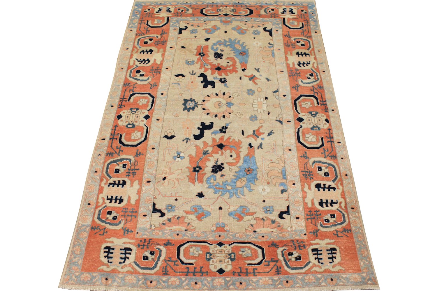 6x9 Oushak Hand Knotted Wool Area Rug - MR028275