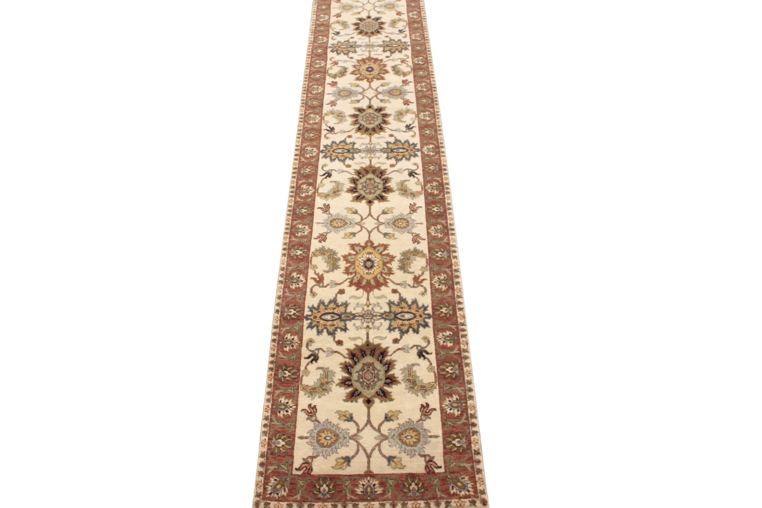 12 ft. Runner Traditional Hand Knotted Wool Area Rug - MR028574