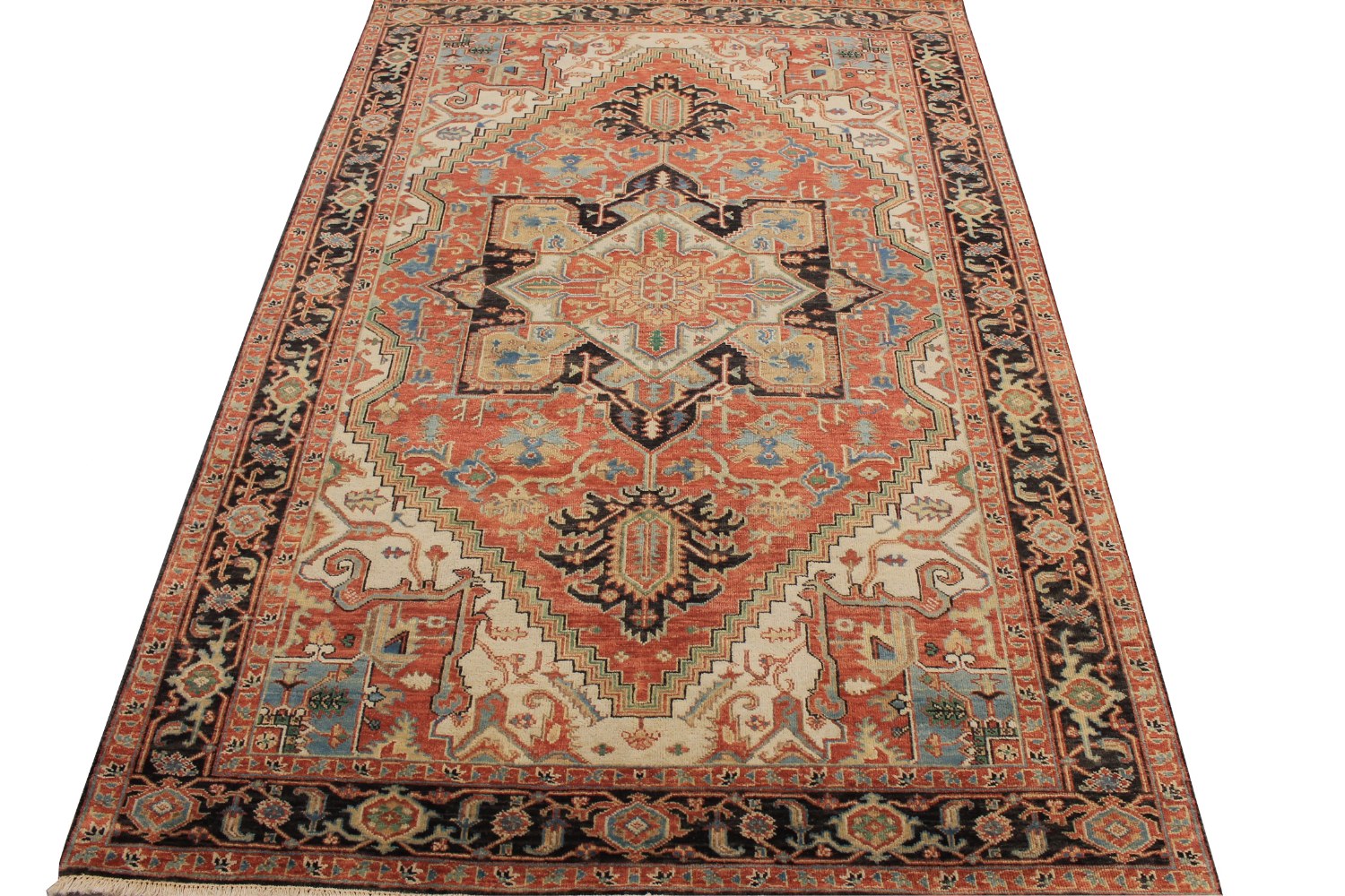 6x9 Heriz/Serapi Hand Knotted Wool Area Rug - MR028663