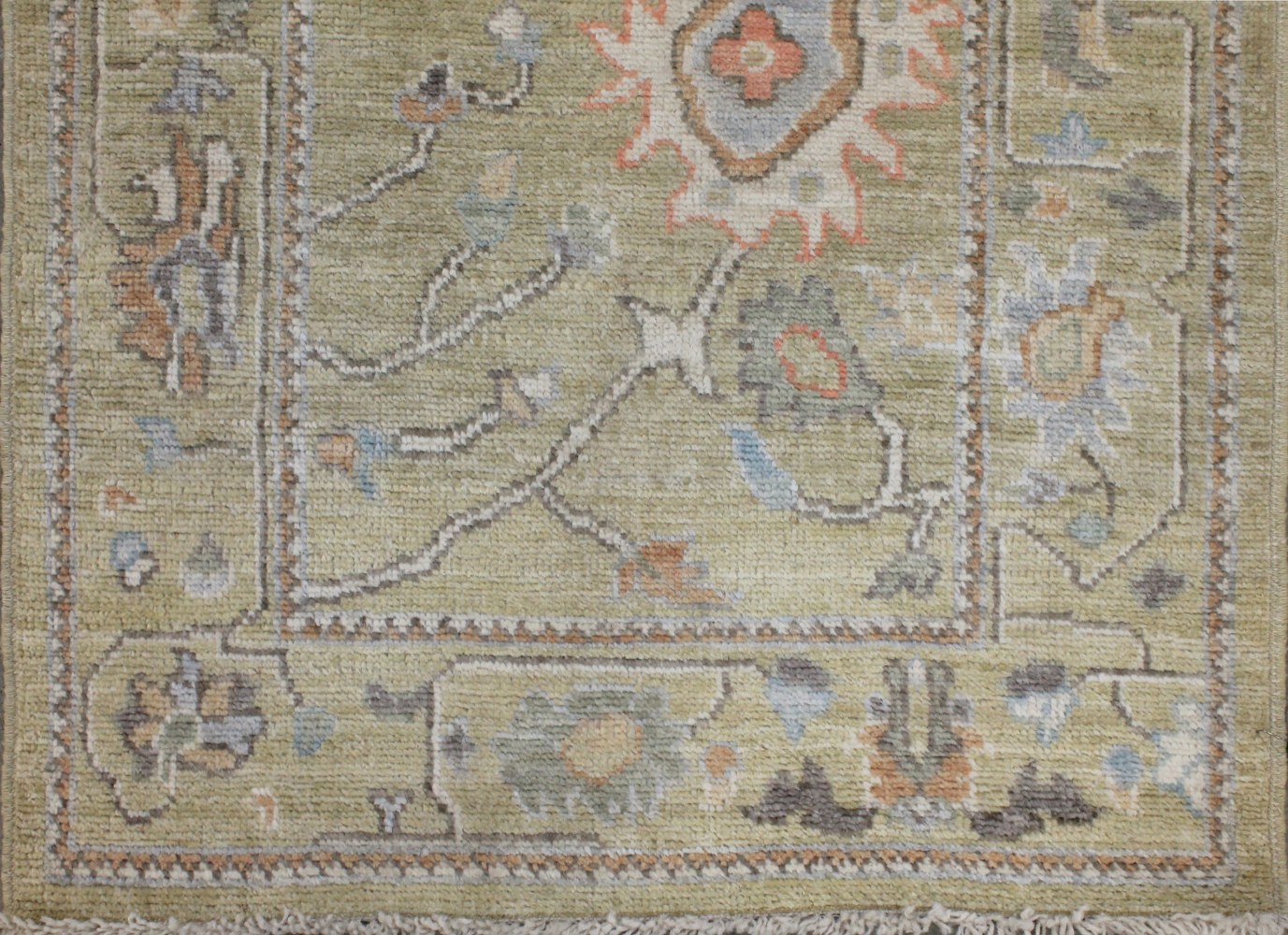 6 ft. Runner Oushak Hand Knotted Wool Area Rug - MR028775