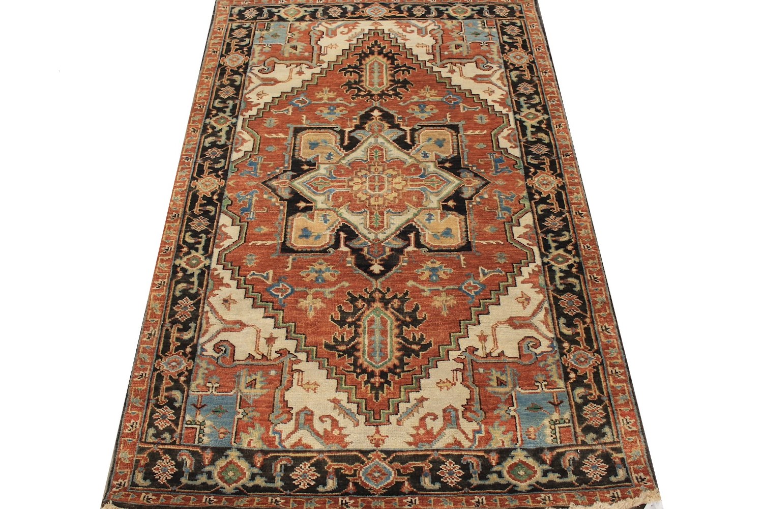 4x6 Heriz/Serapi Hand Knotted Wool Area Rug - MR028895