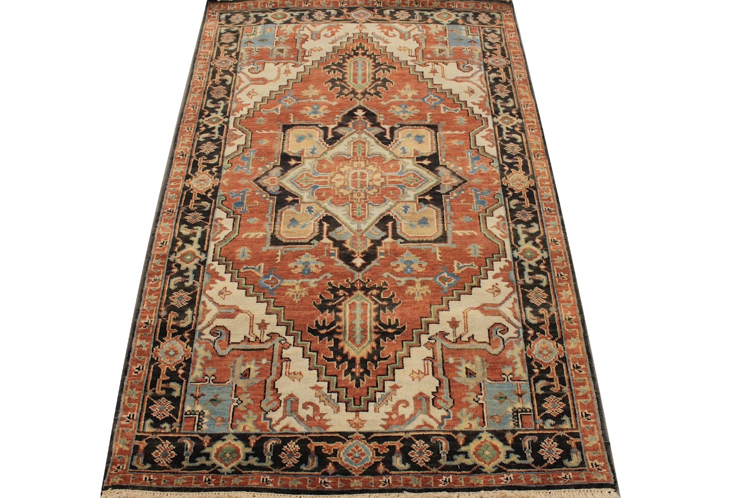 4x6 Heriz/Serapi Hand Knotted Wool Area Rug - MR028895