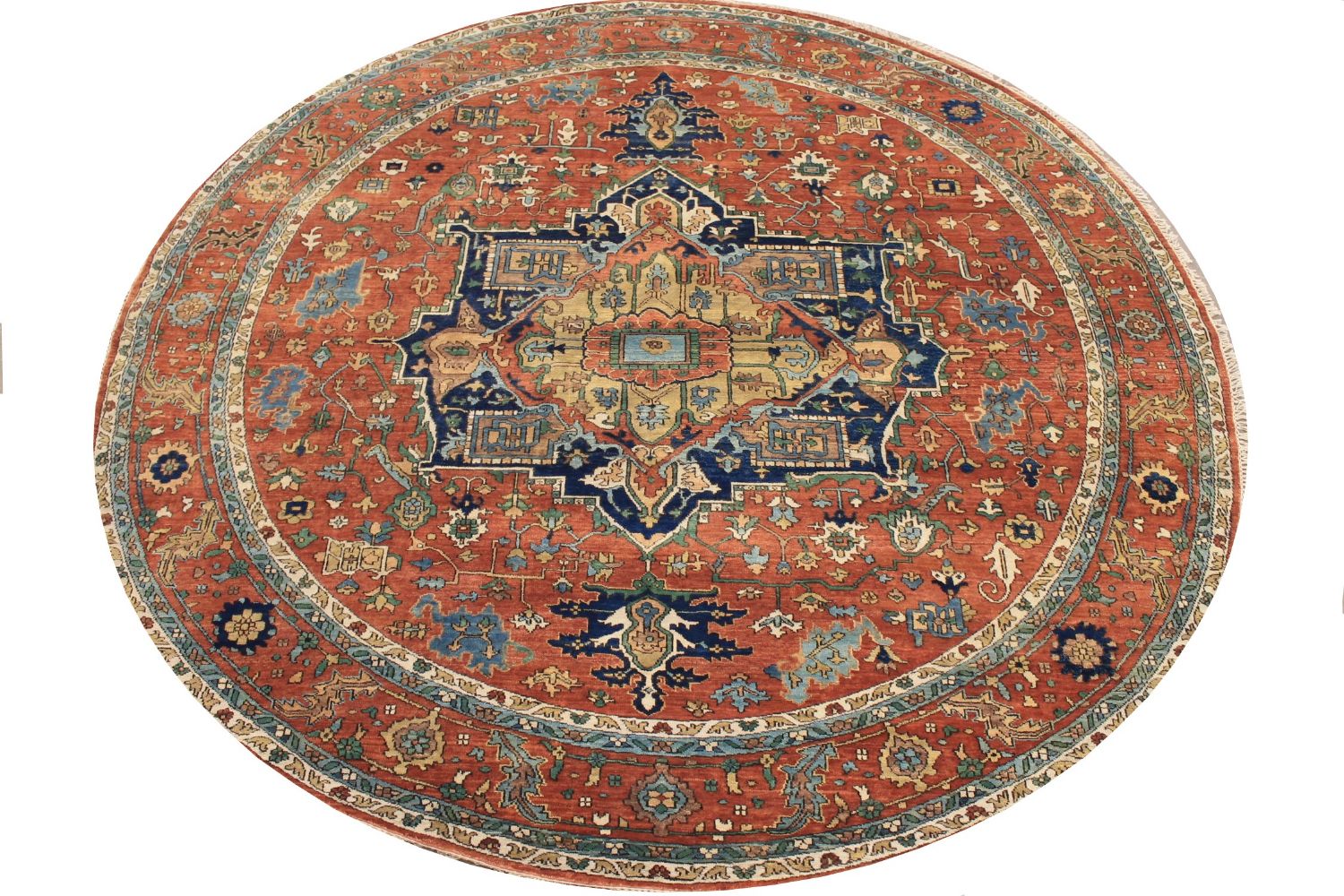 9 ft. & Over Round & Square Heriz/Serapi Hand Knotted Wool Area Rug - MR029184