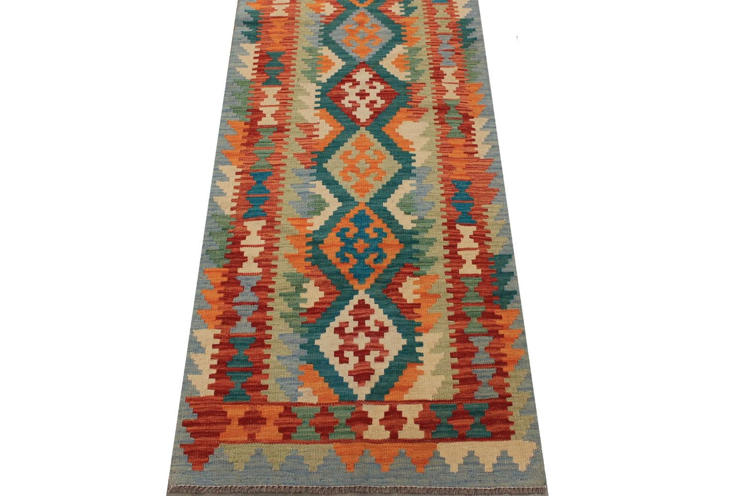 10 ft. Runner Flat Weave Hand Knotted Wool Area Rug - MR029518