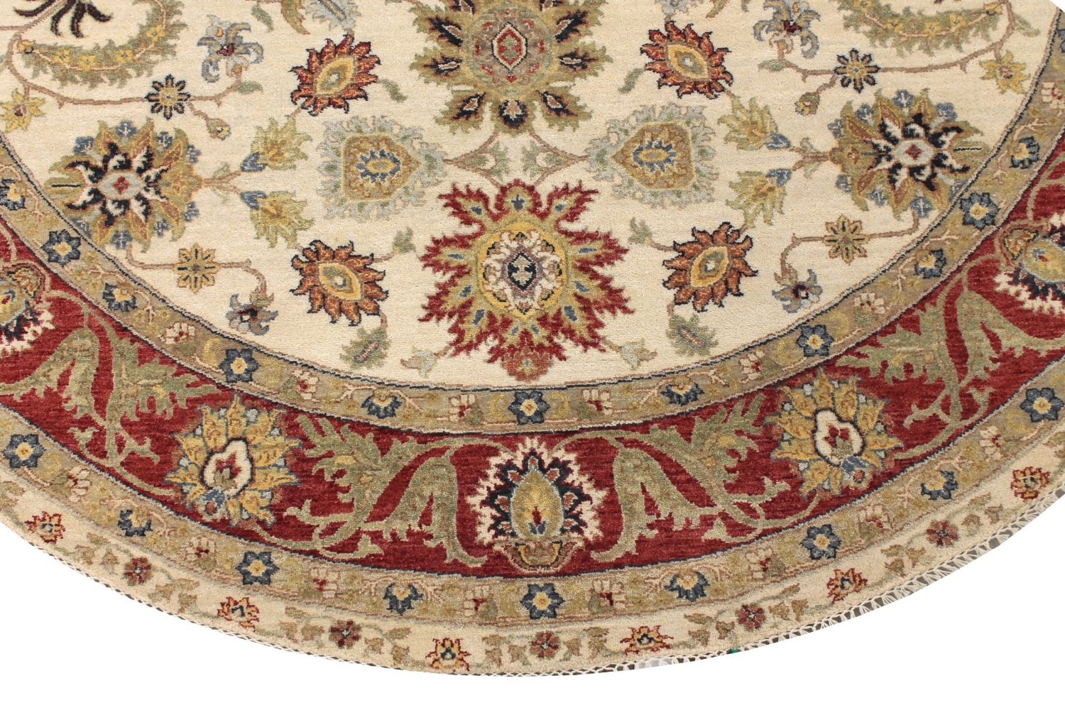 8 ft. Round & Square Traditional Hand Knotted Wool Area Rug - MR029576