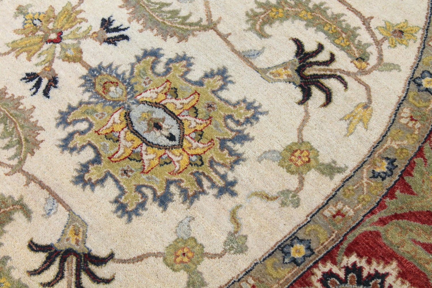 8 ft. Round & Square Traditional Hand Knotted Wool Area Rug - MR029576