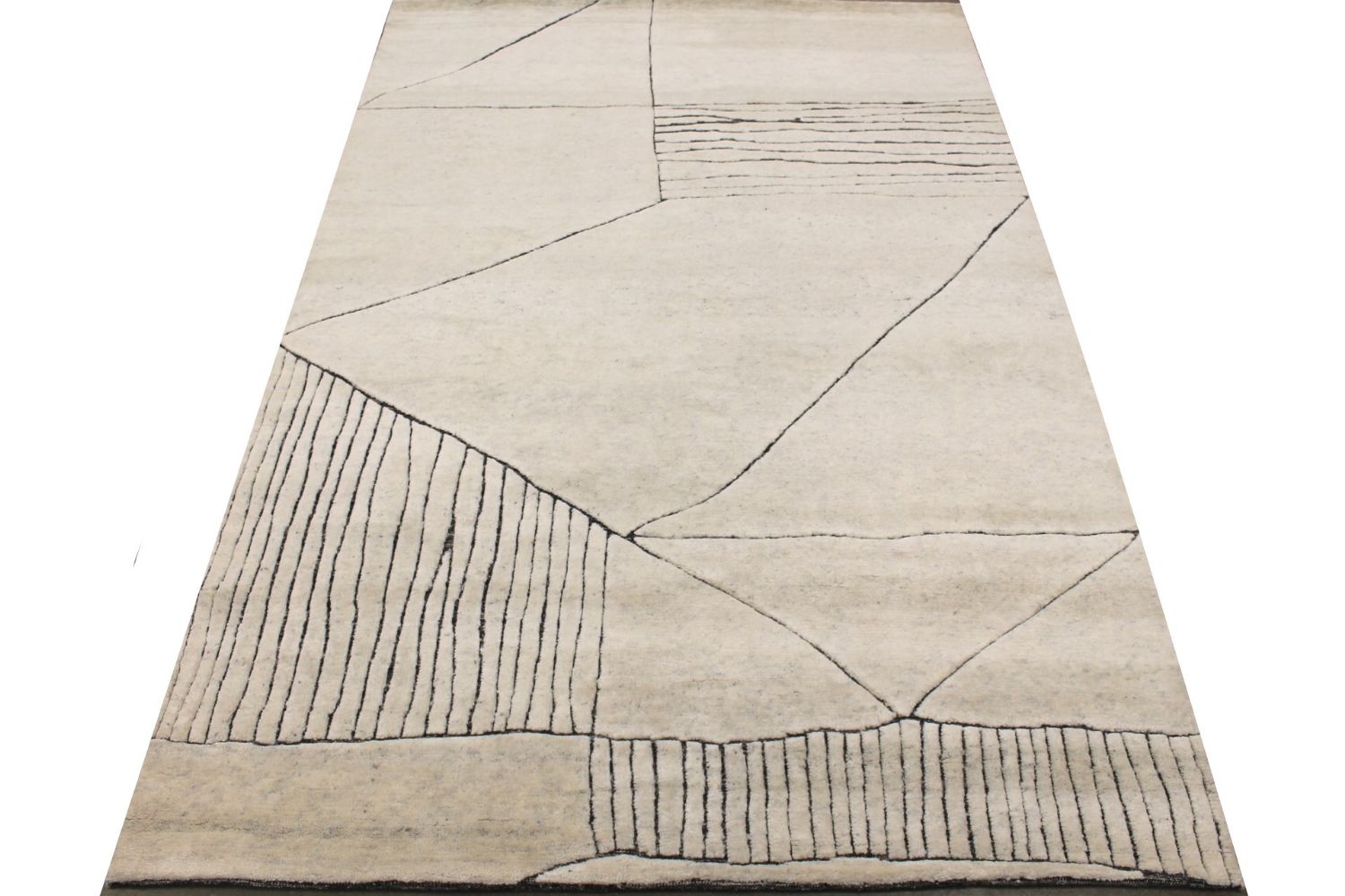 6x9 Casual Hand Knotted Wool Area Rug - MR029607