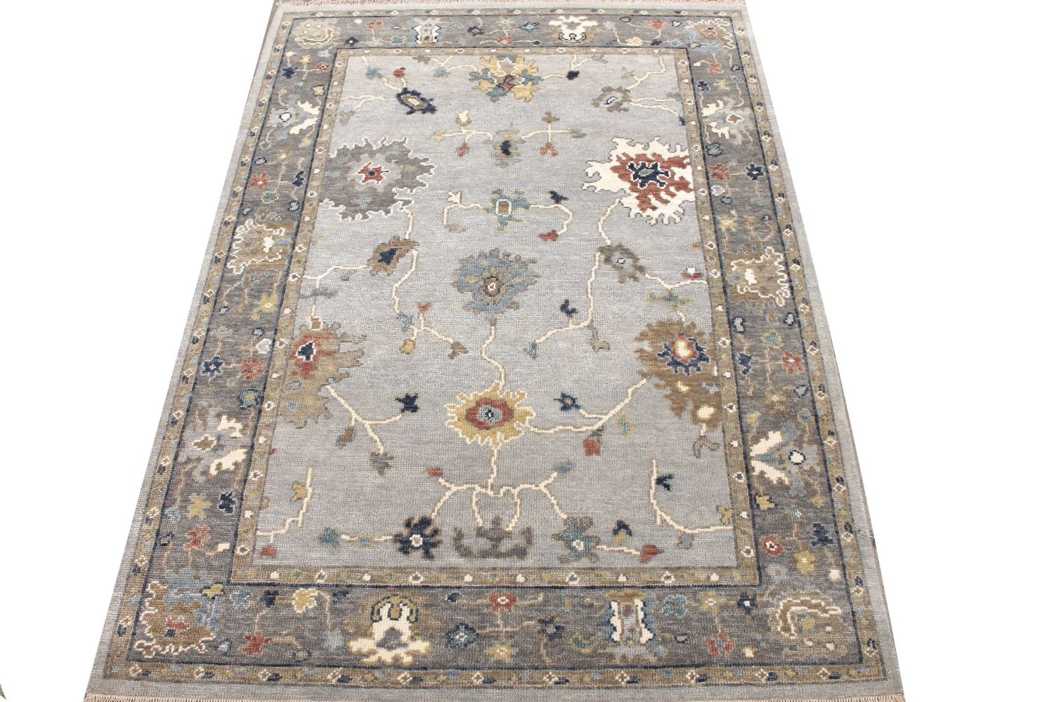 4x6 Oushak Hand Knotted Wool Area Rug - MR029644