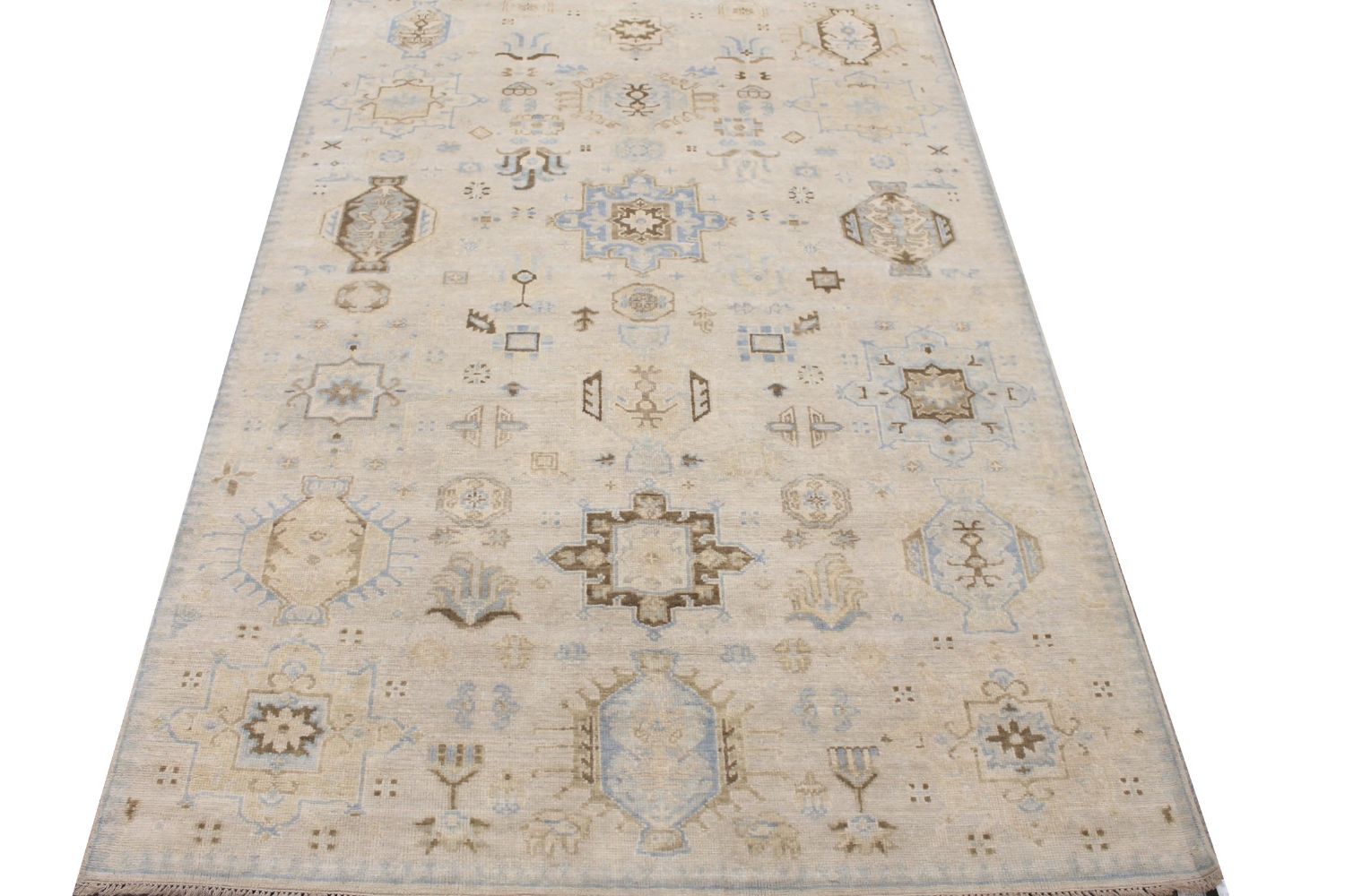 6x9 Oushak Hand Knotted Wool Area Rug - MR029654